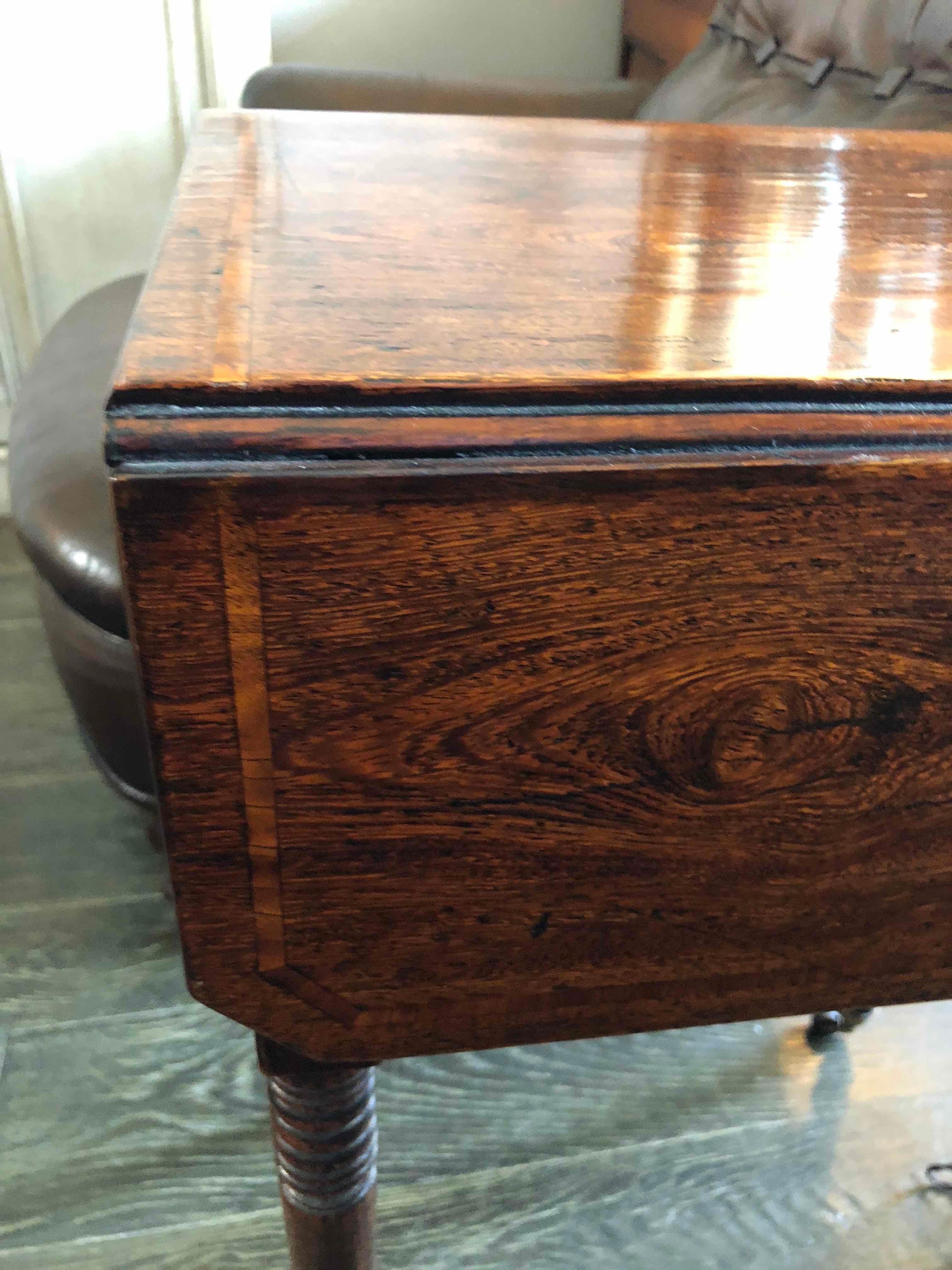 19th Century Rosewood Drop-Leaf Side Table In Good Condition In Los Angeles, CA