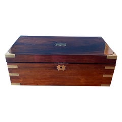 19th Century Rosewood English Campaign Lap Desk