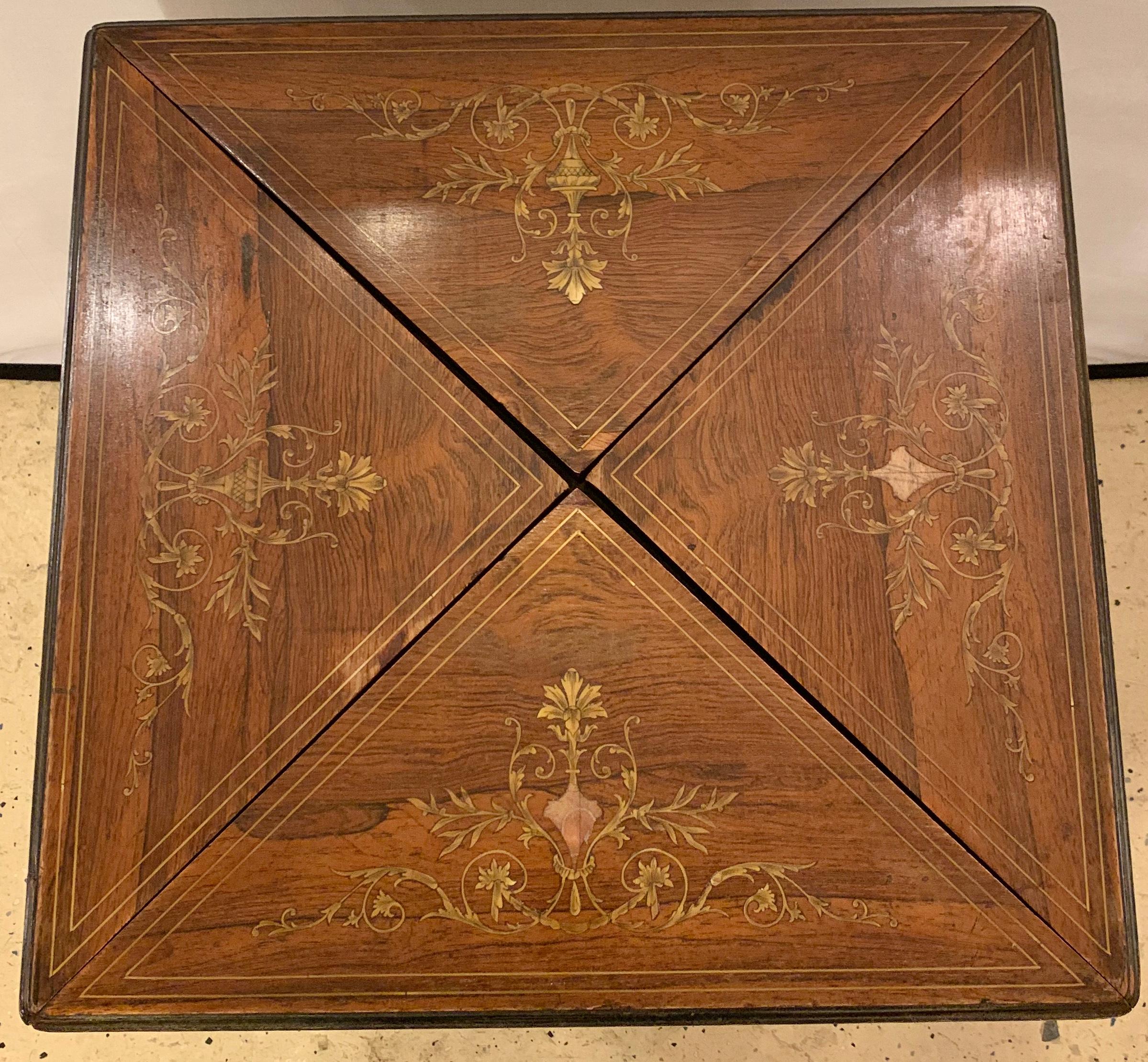 19th Century Rosewood English Card Table 7