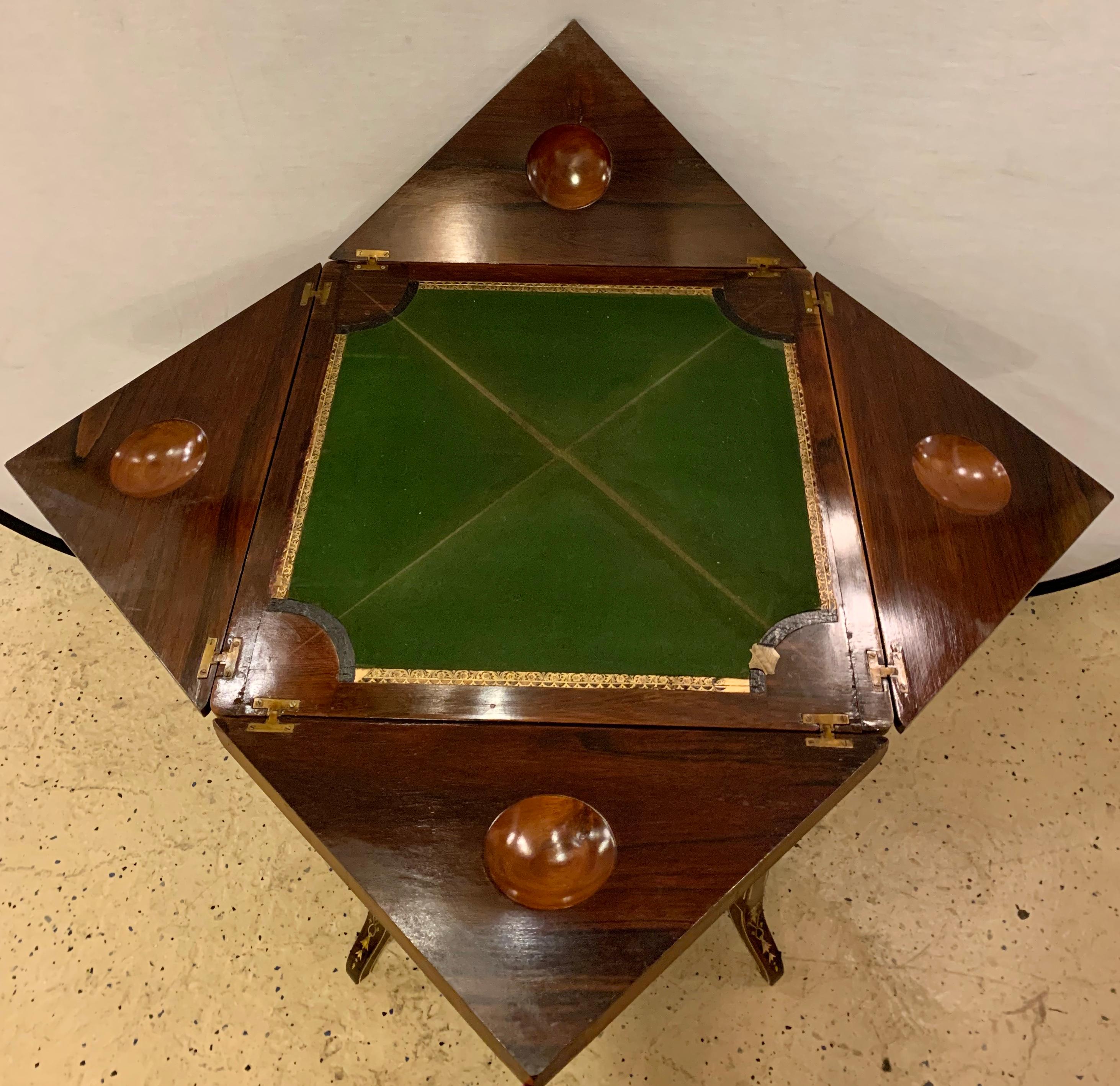 19th Century Rosewood English Card Table 13