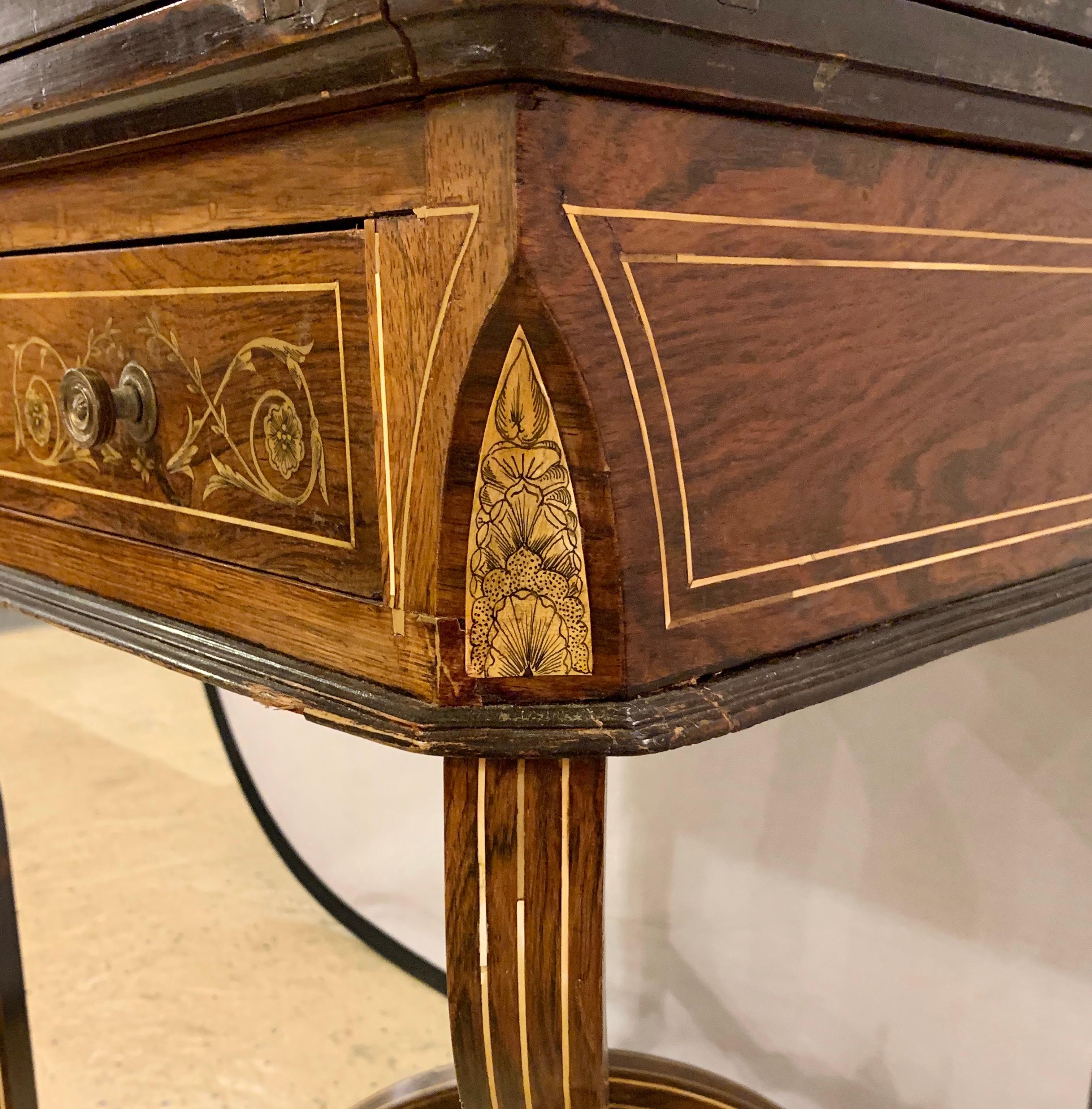 19th Century Rosewood English Card Table 1