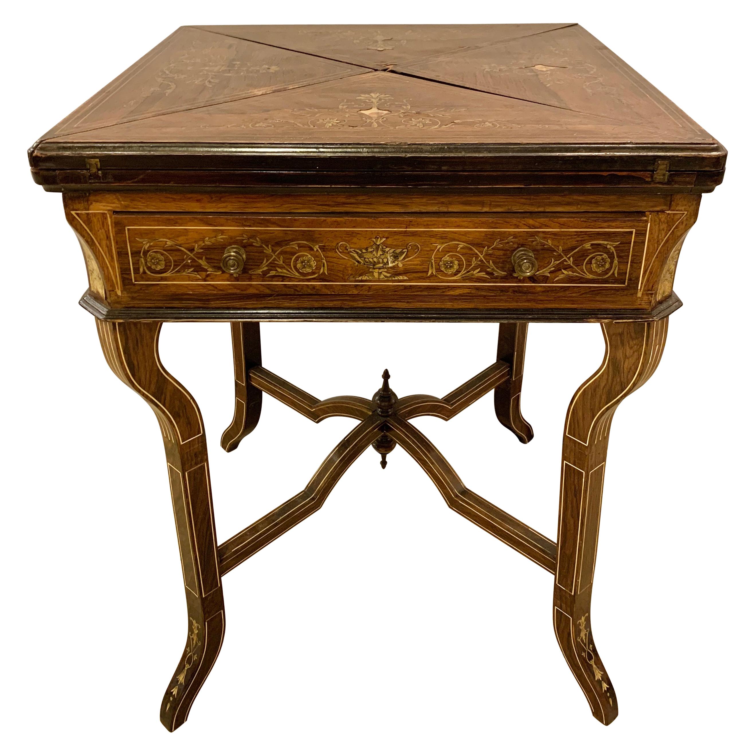 19th Century Rosewood English Card Table