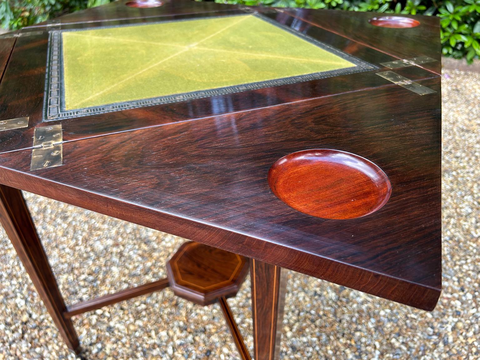 19th Century Rosewood Envelope Card Table For Sale 4