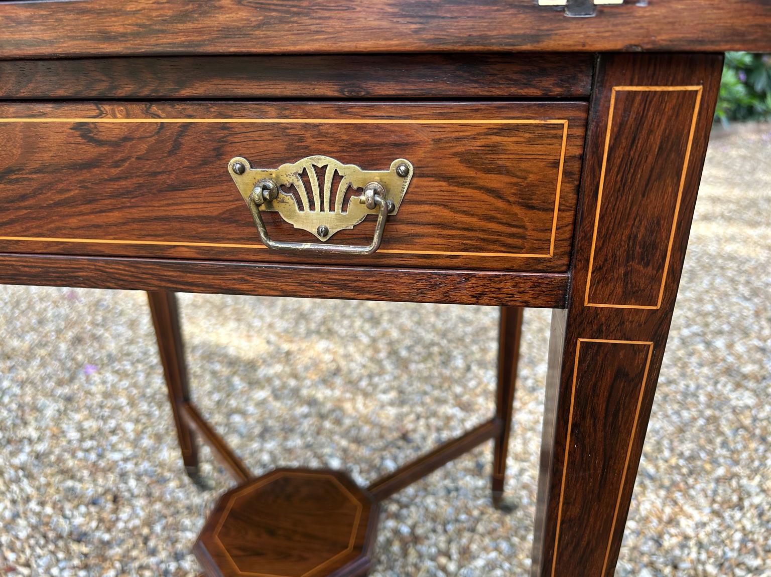 19th Century Rosewood Envelope Card Table For Sale 6