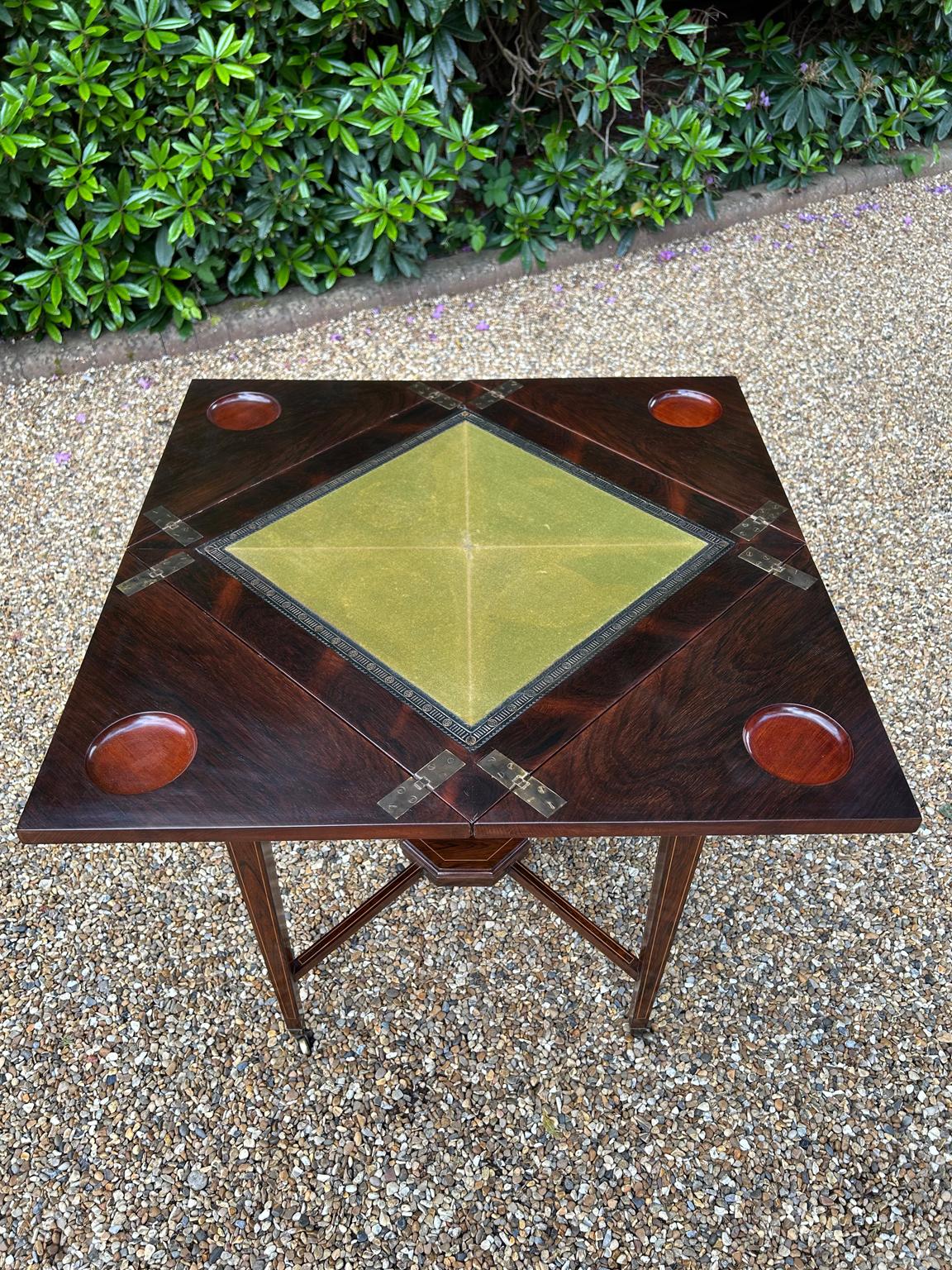 19th Century Rosewood Envelope Card Table For Sale 2
