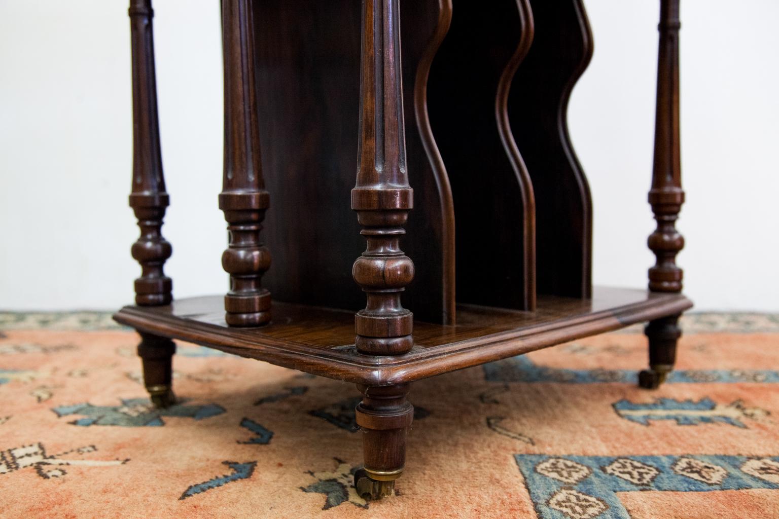 English 19th Century Rosewood Four-Tier Shelf For Sale