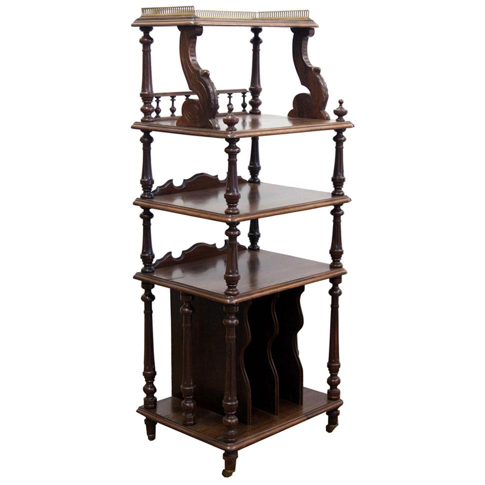 19th Century Rosewood Four-Tier Shelf For Sale