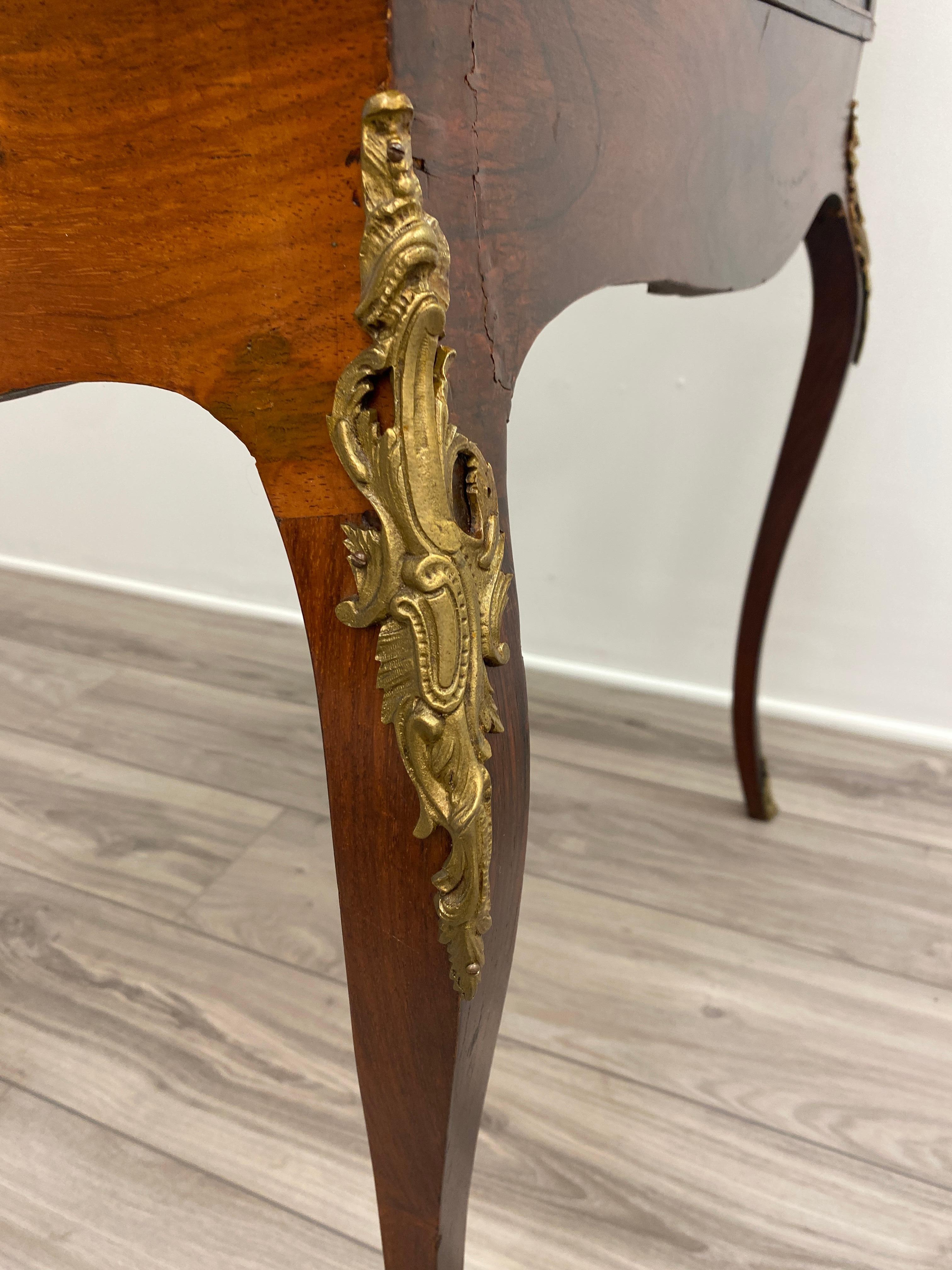 19th Century Rosewood French Louis XV style Cylinder Desk 9