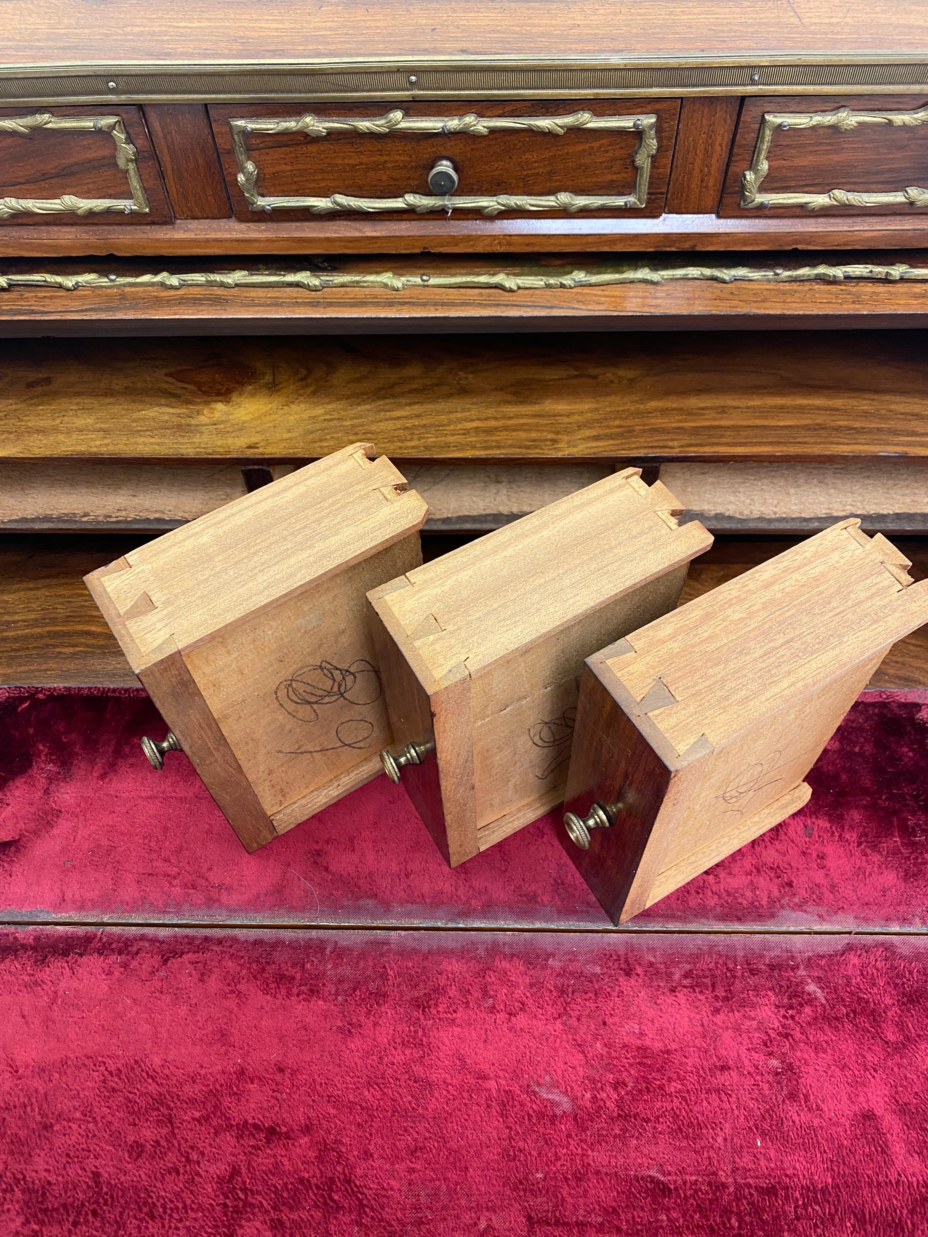 19th Century Rosewood French Louis XV style Cylinder Desk 4