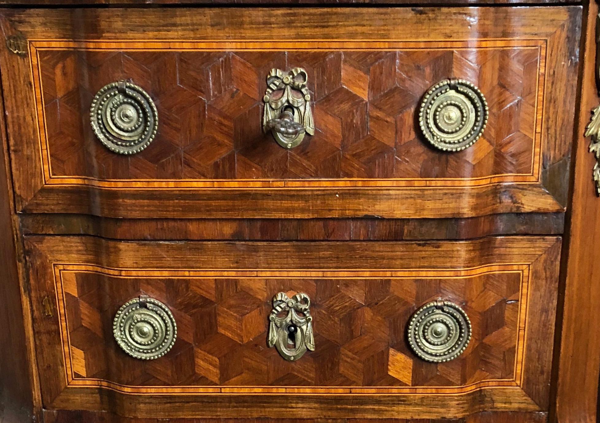 Bedside Table/Side Table Rosewood French Parquetry, French 19th Century In Good Condition For Sale In Uppingham, GB