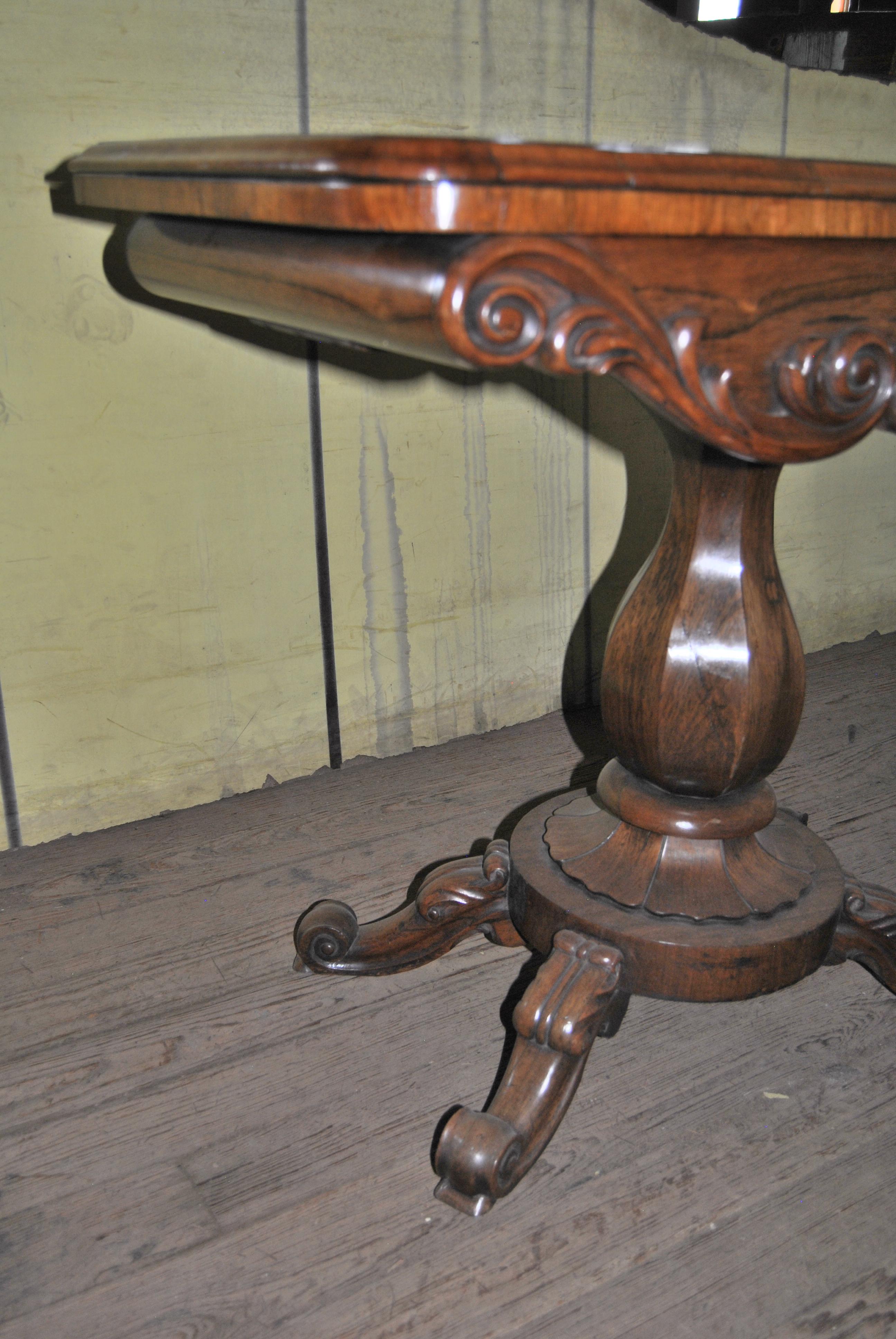 Palisanderholzspiel, Kartentisch, 19. Jahrhundert im Zustand „Gut“ im Angebot in Savannah, GA