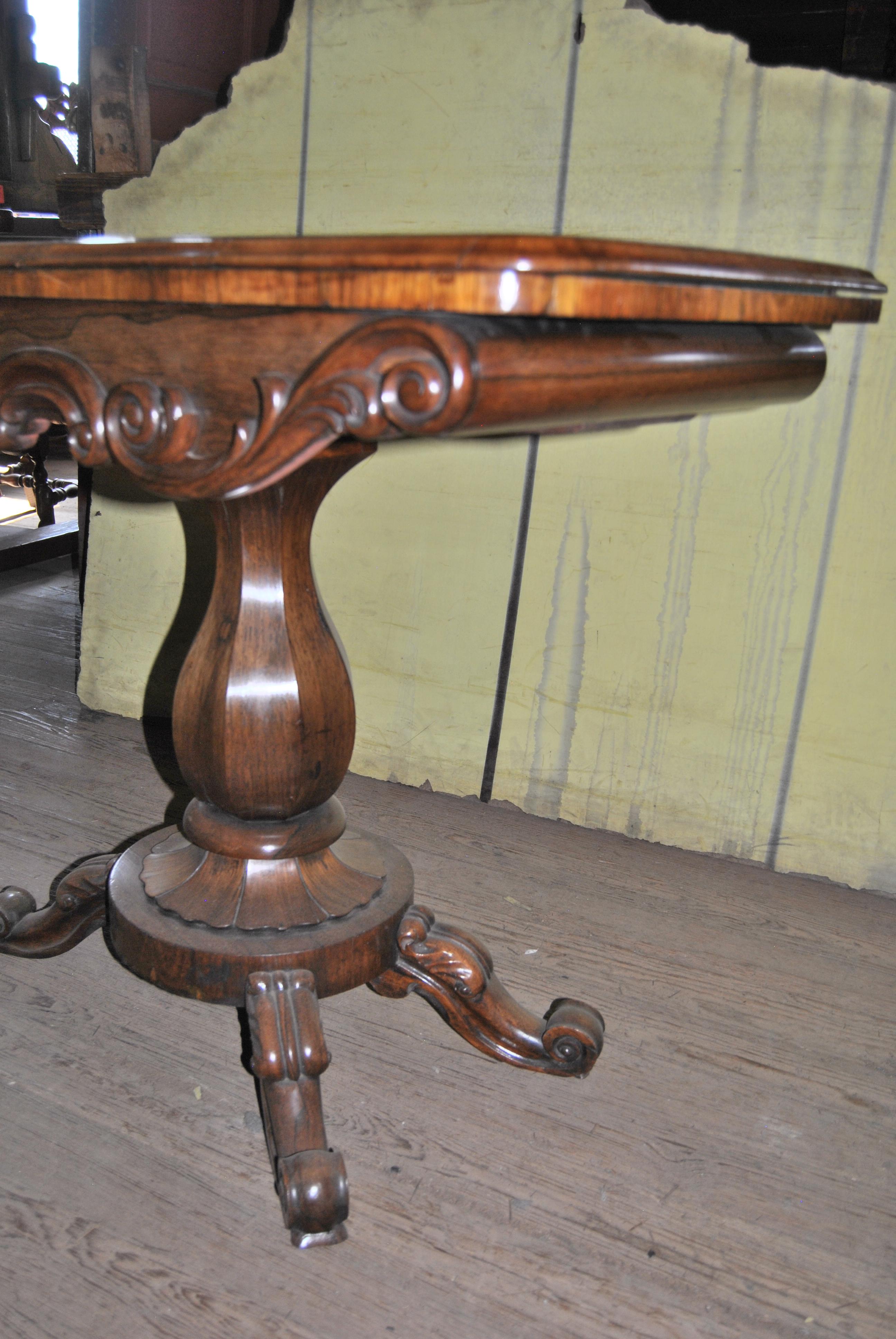 English 19th Century Rosewood Game, Card Table For Sale