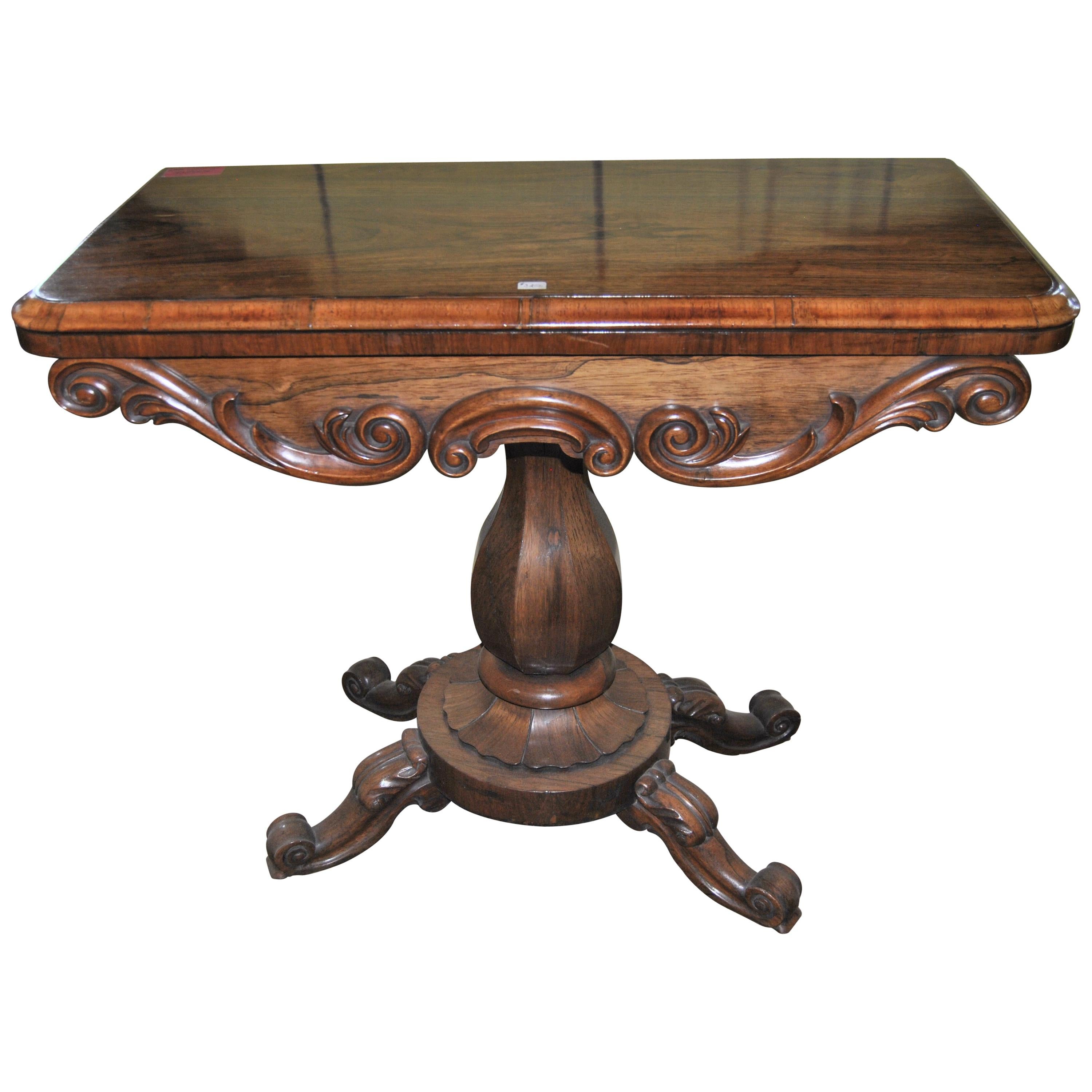 19th Century Rosewood Game, Card Table For Sale
