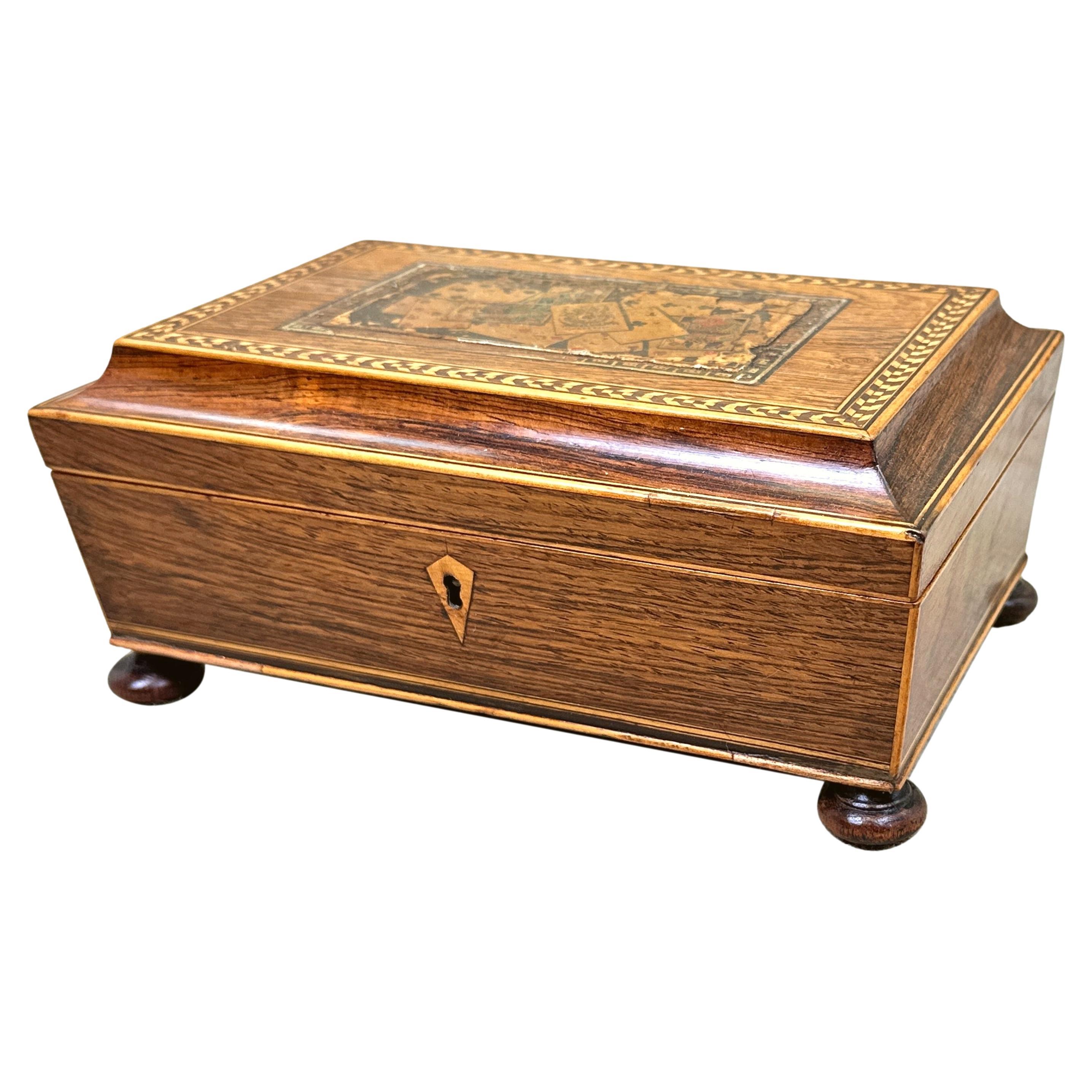 19th Century Rosewood Games Box For Sale