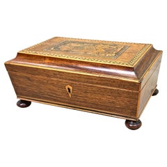 Antique 19th Century Rosewood Games Box