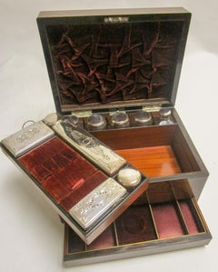 Rosewood Gentleman's Military Campaign Vanity Box with Secret Drawer