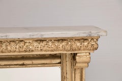 19th Century Rosewood Irish Console Table with Mirrored Back and Marble Top