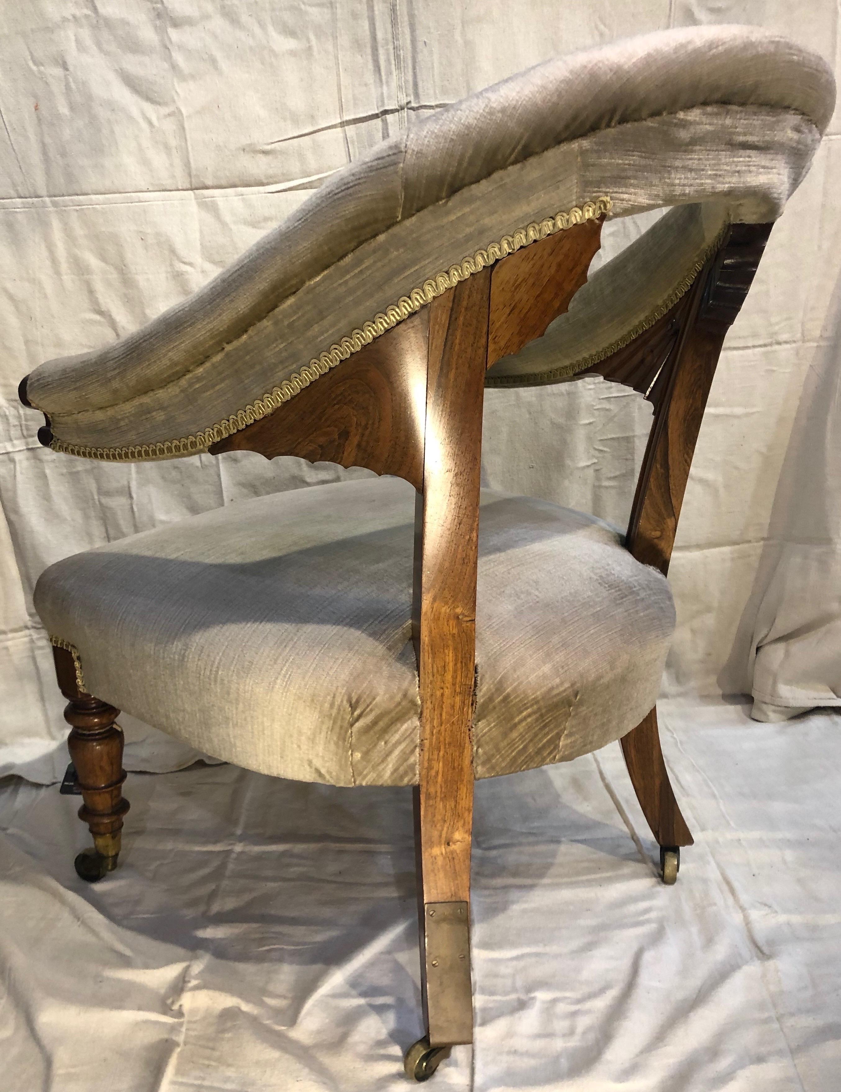 chaise de bibliothèque en bois de rose du 19ème siècle en vente 1