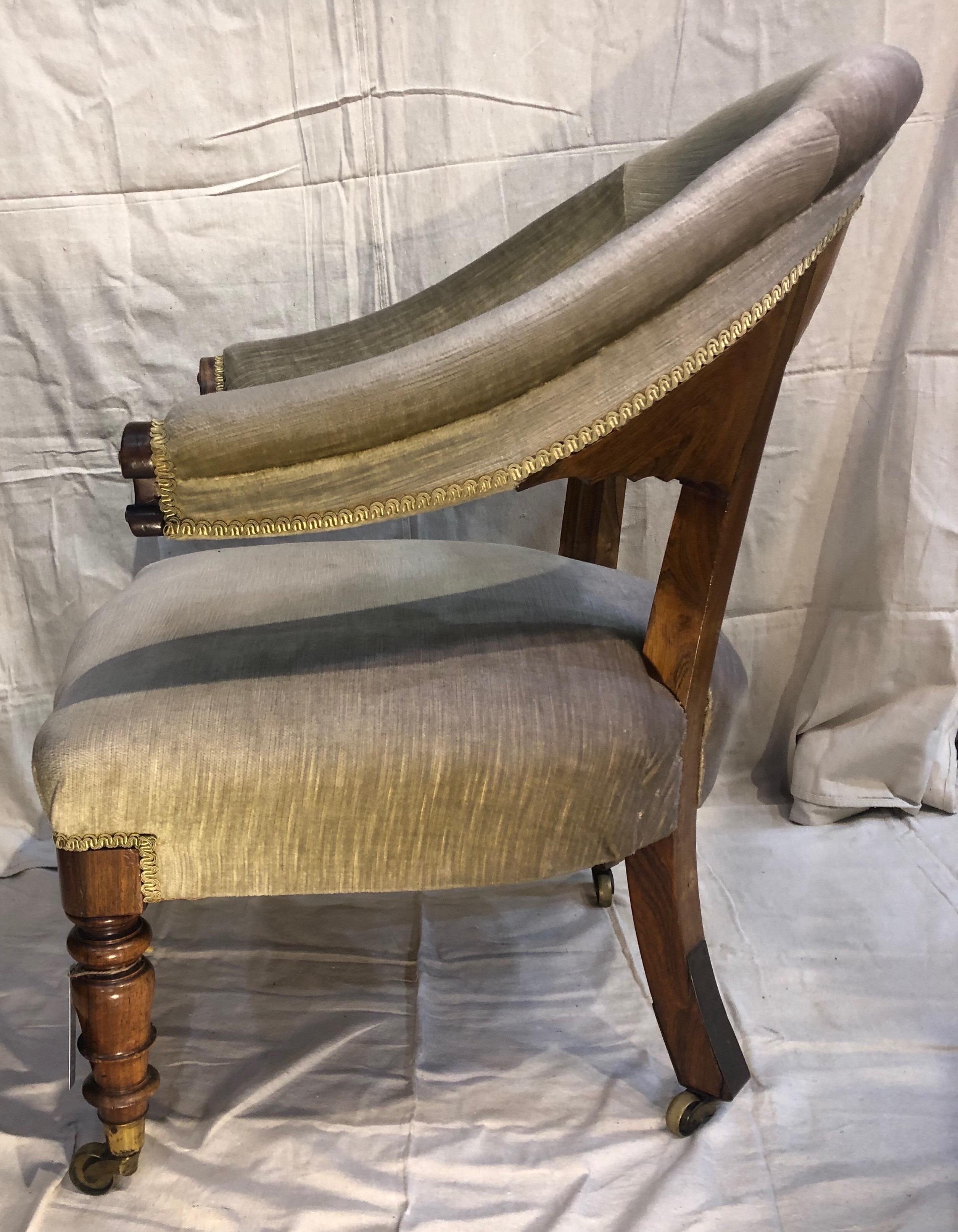 chaise de bibliothèque en bois de rose du 19ème siècle en vente 2