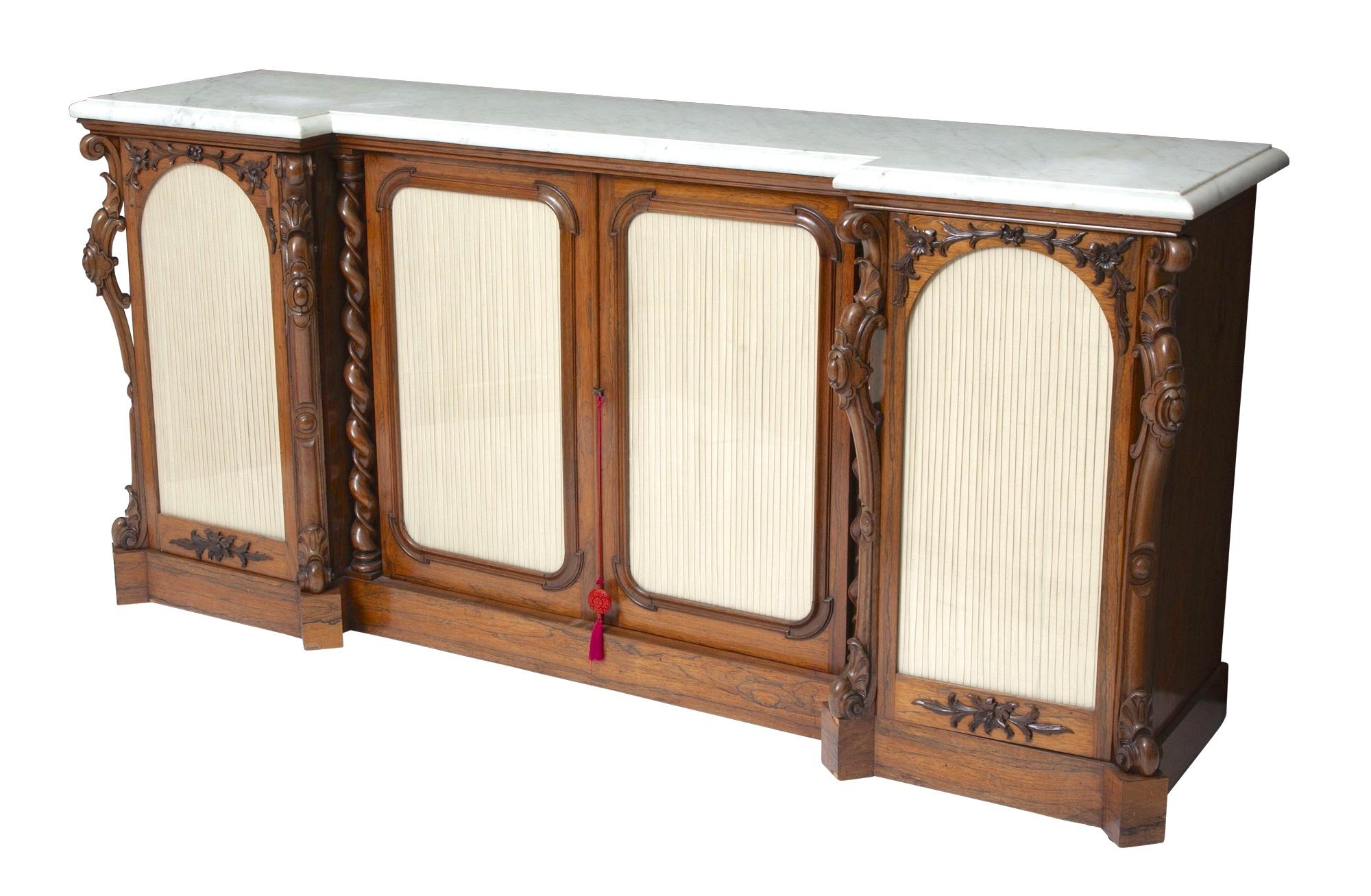 Vittoriano Credenza in stile vittoriano con piano in marmo del XIX secolo in vendita
