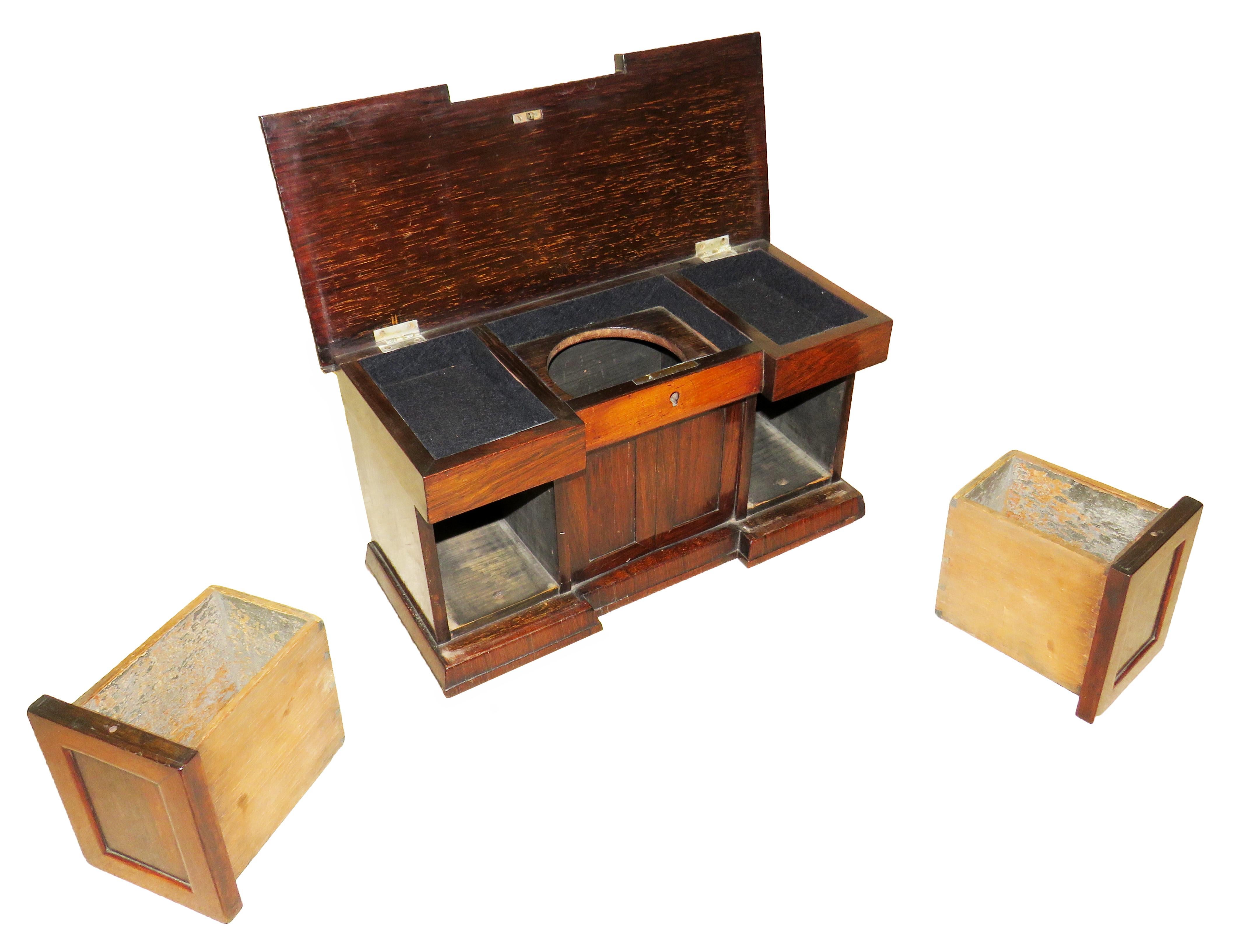 Regency 19th Century Rosewood Miniature Sideboard Tea Caddy For Sale