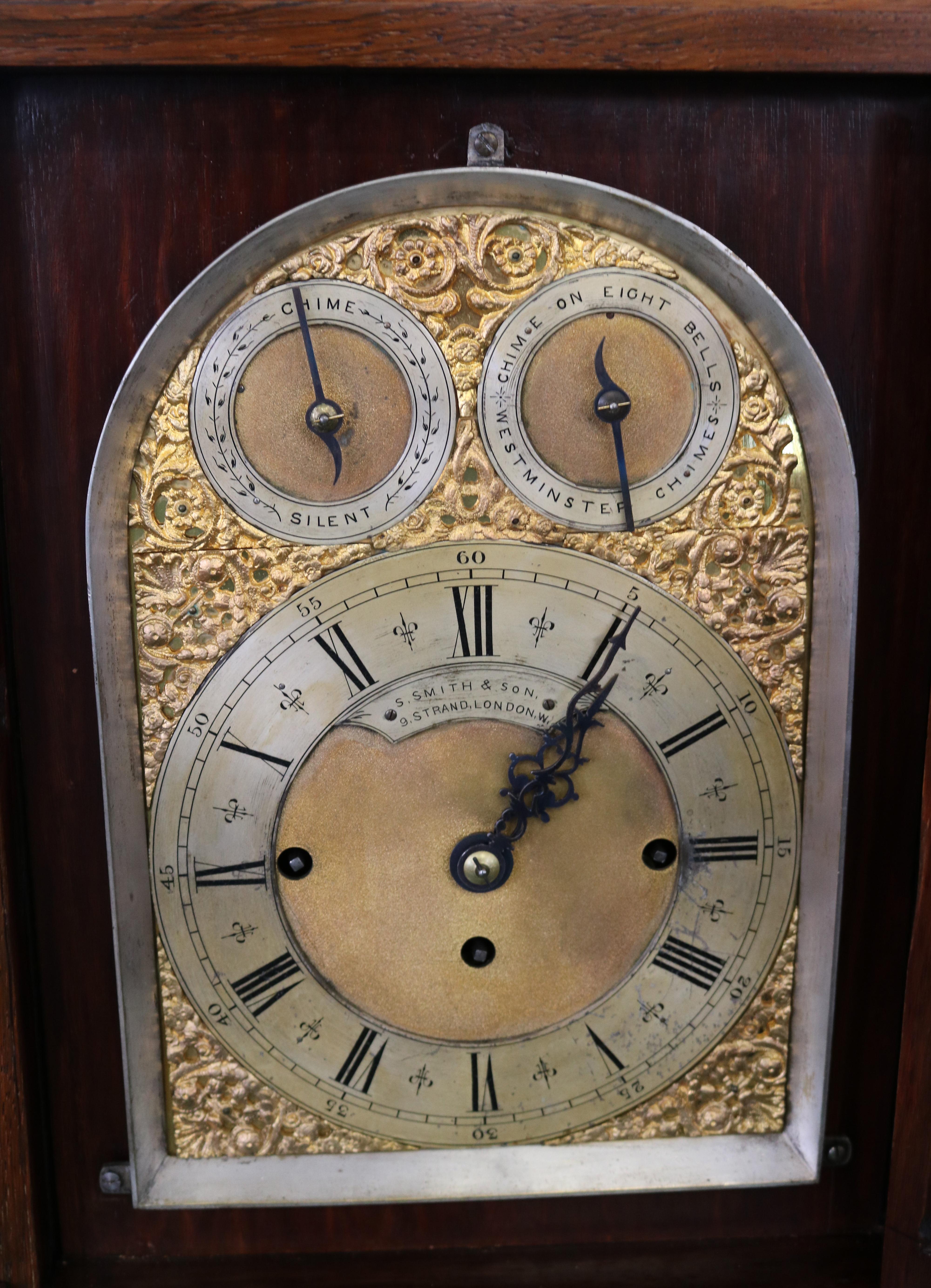 19th Century Rosewood Musical Mantel Bracket Clock by S. Smith & Sons London For Sale 5