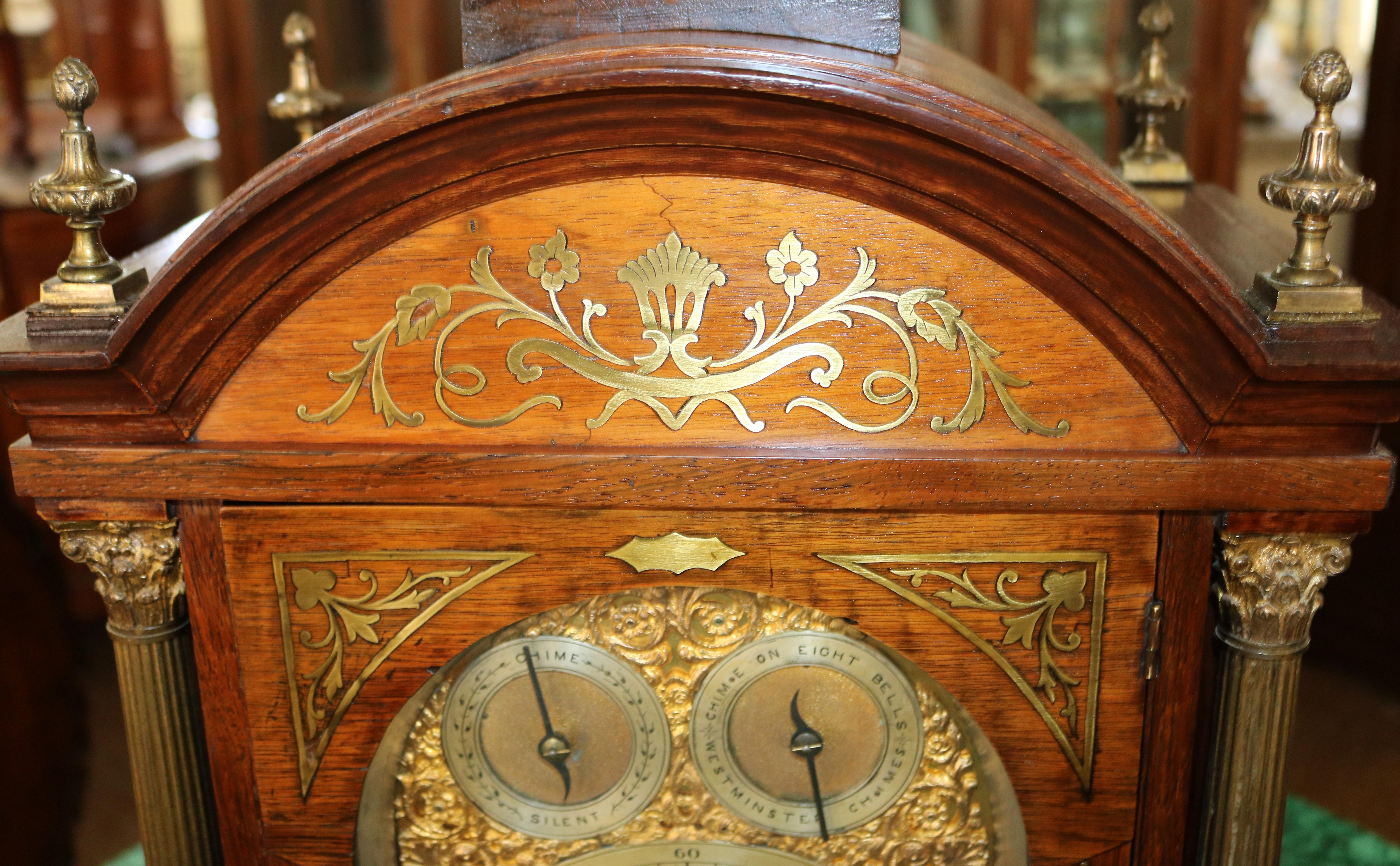 19th Century Rosewood Musical Mantel Bracket Clock by S. Smith & Sons London For Sale 6