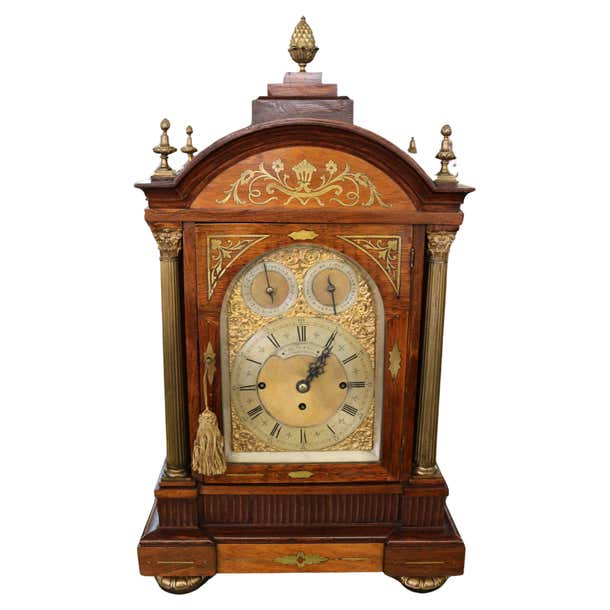 19th Century Rosewood Musical Mantel Bracket Clock by S. Smith and Sons ...