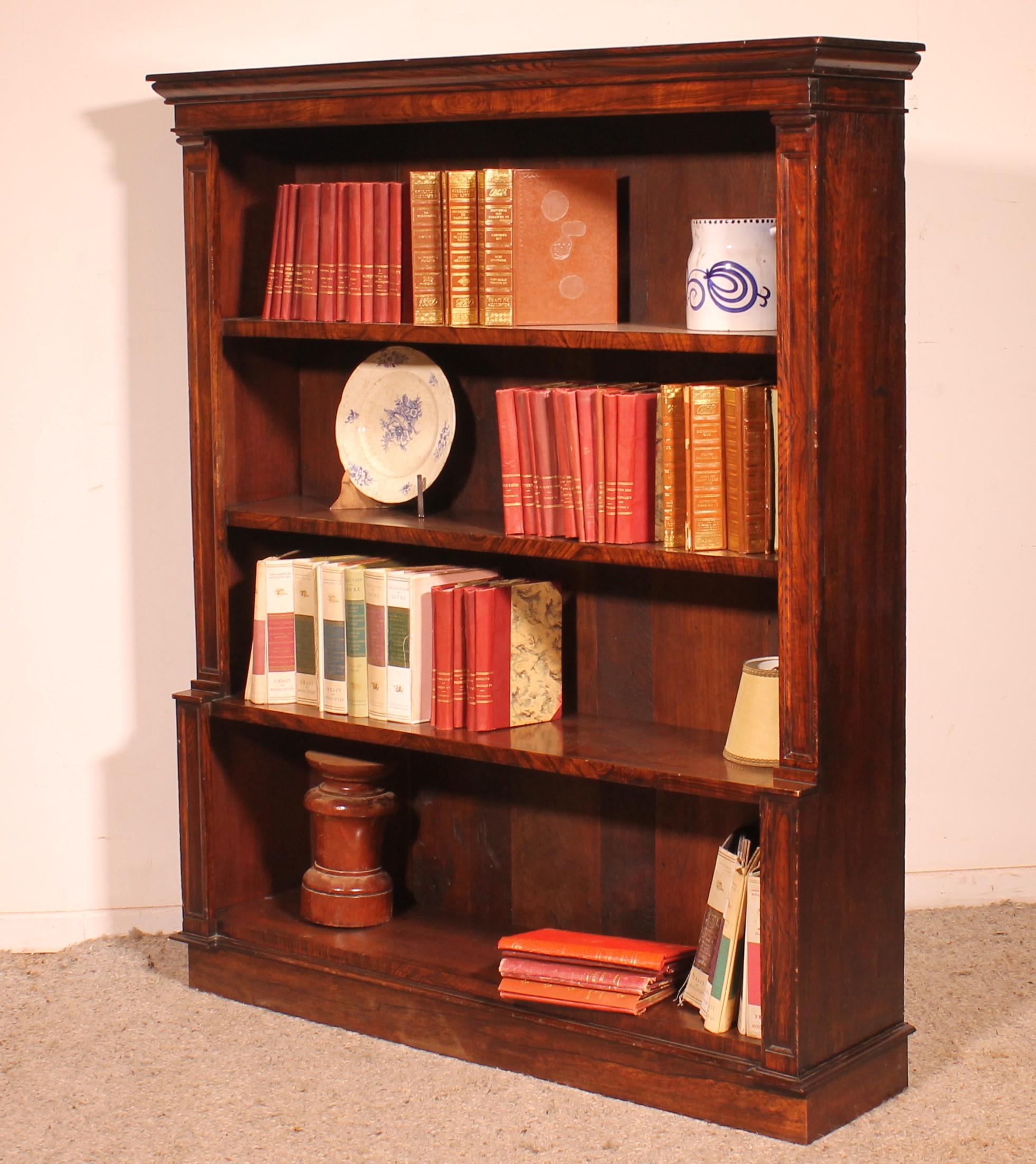 19th Century Rosewood Open Bookcase With Breakfront in vendita 4