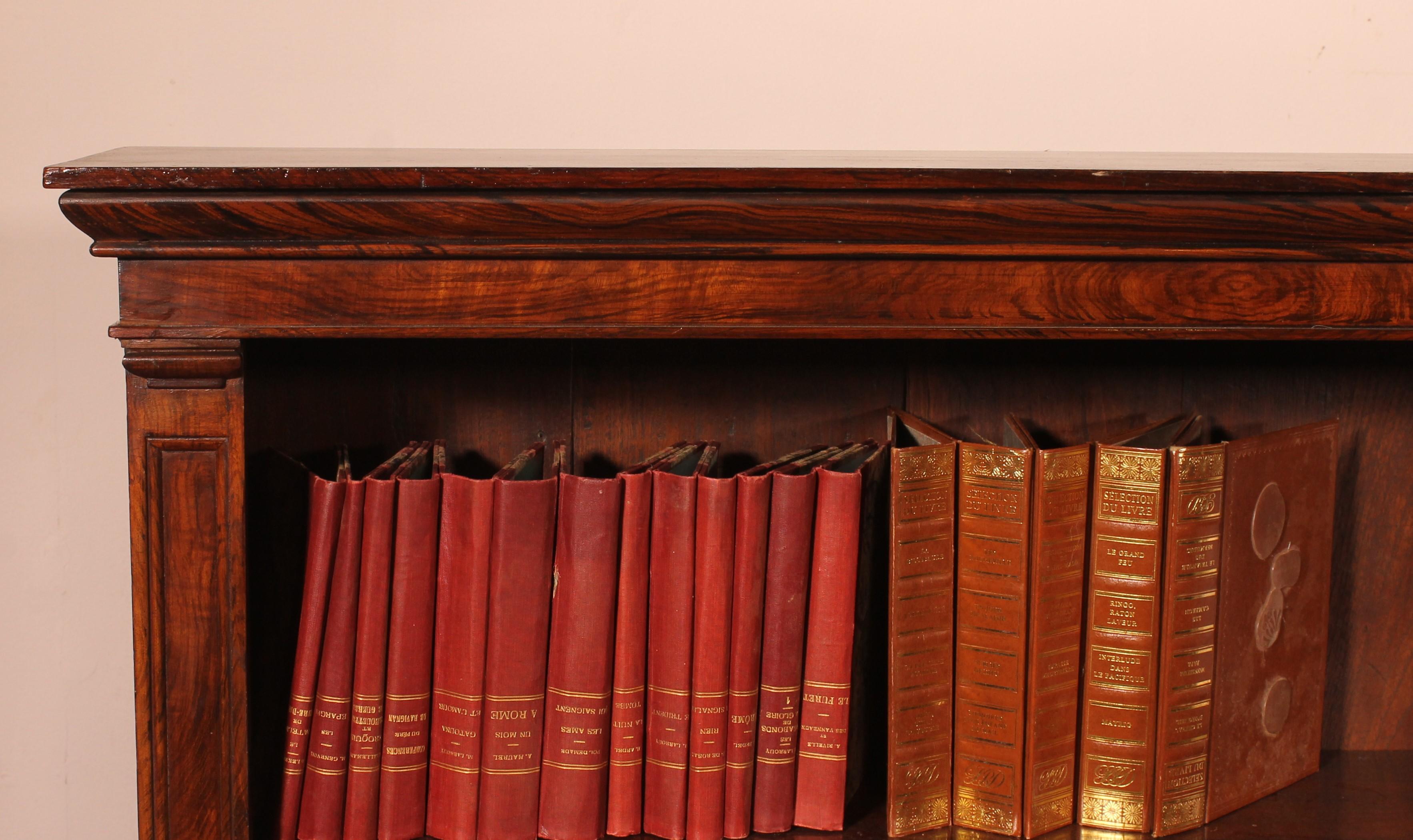 19th Century Rosewood Open Bookcase With Breakfront In condizioni buone in vendita a Brussels, Brussels