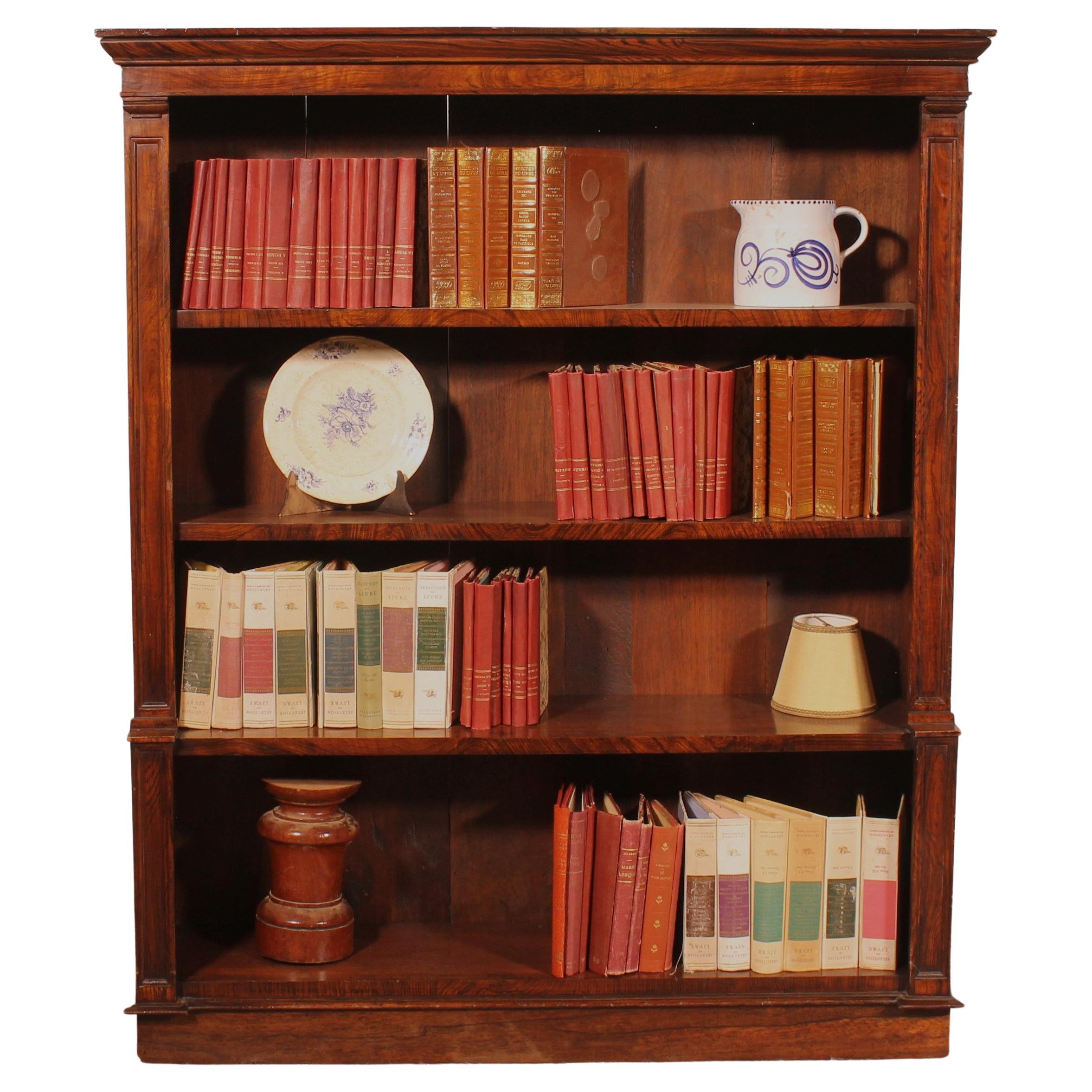 19th Century Rosewood Open Bookcase With Breakfront