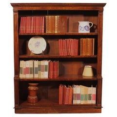Bibliothèque ouverte du 19ème siècle en bois de rose avec façade brisée