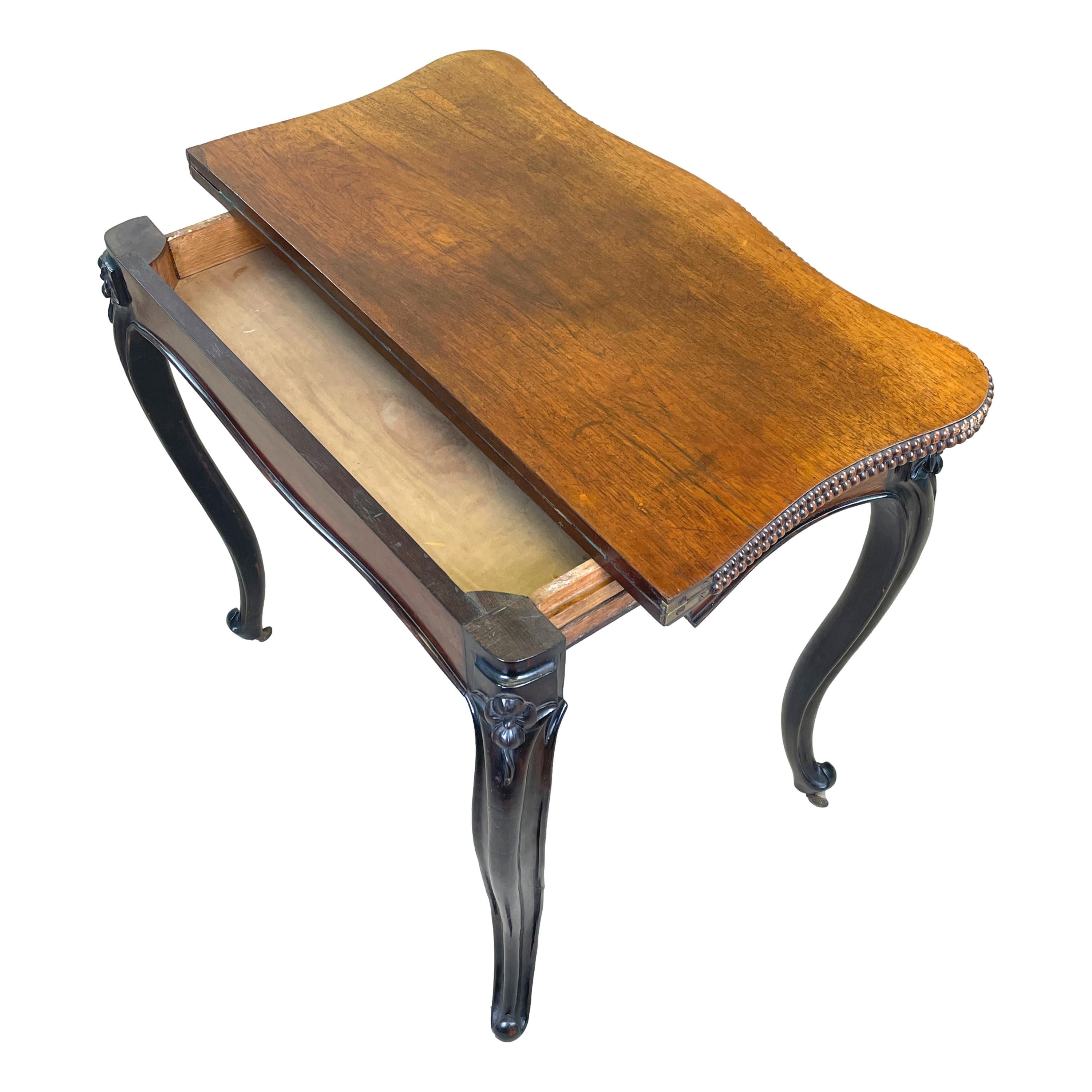 19th Century Rosewood Pair of Card Tables For Sale 7