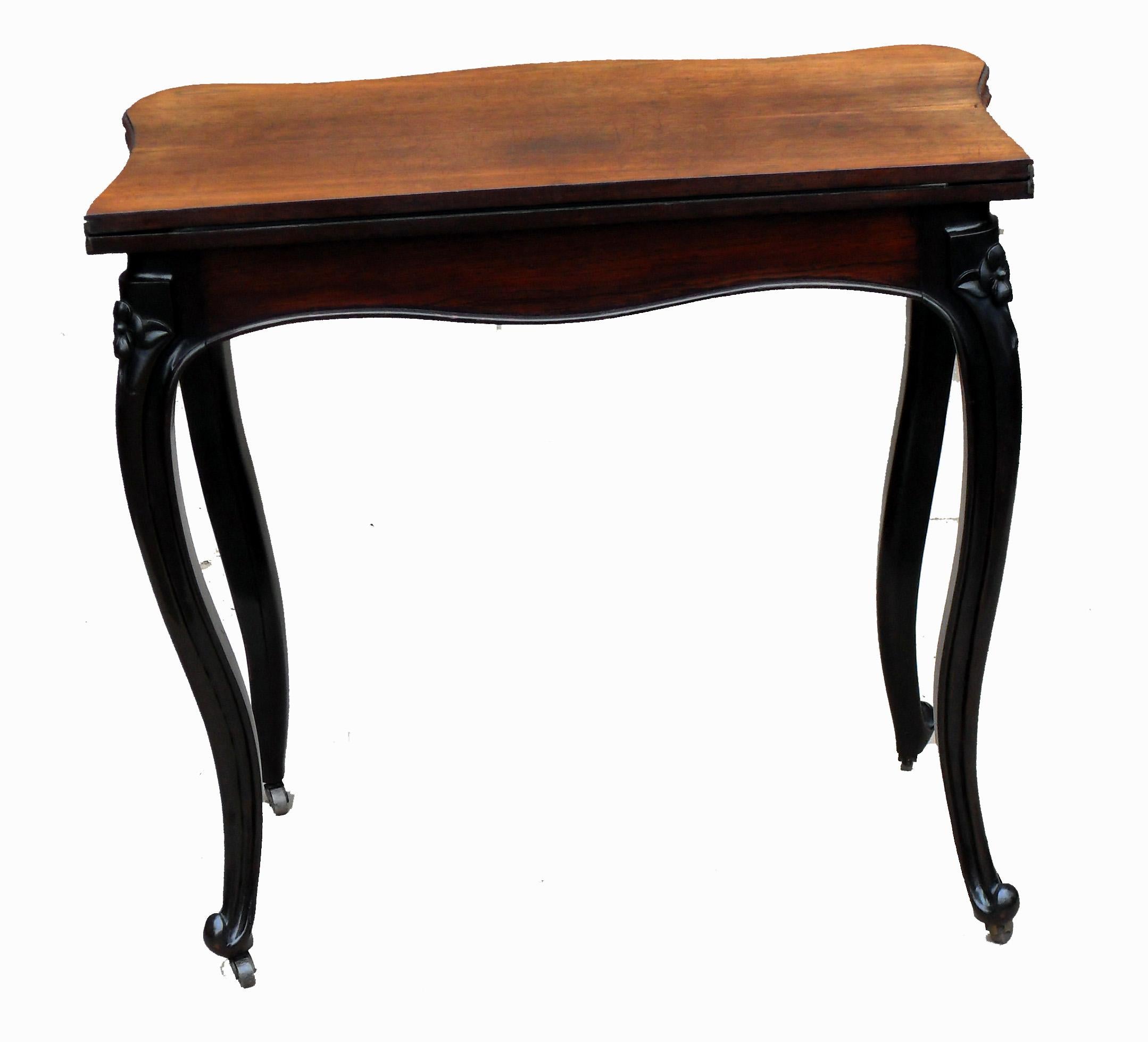 19th Century Rosewood Pair of Card Tables For Sale 9
