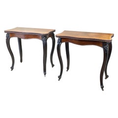 19th Century Rosewood Pair of Card Tables