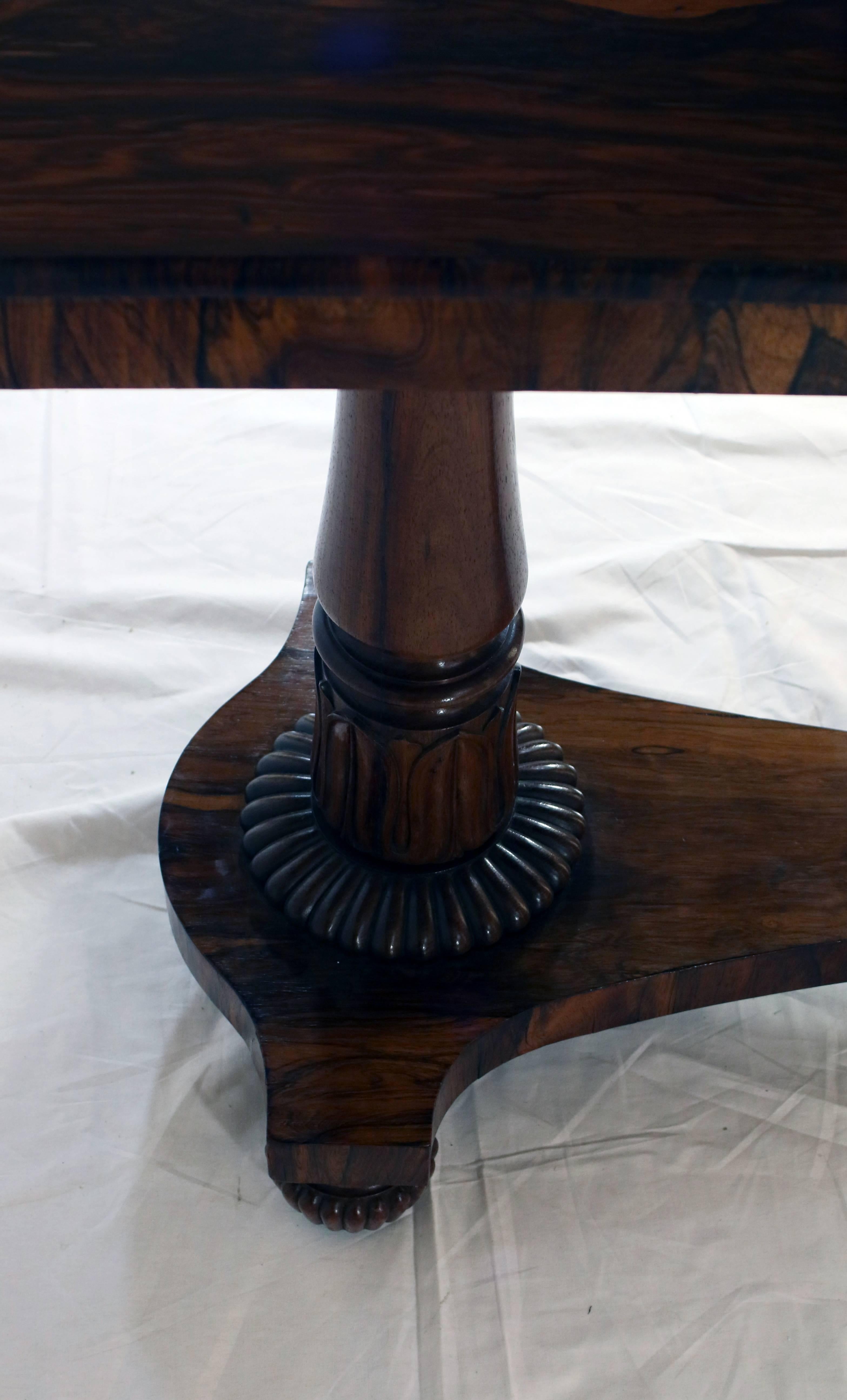 Carved 19th Century Rosewood Regency Duo Angle Adjustable Bookrest Reading Table For Sale