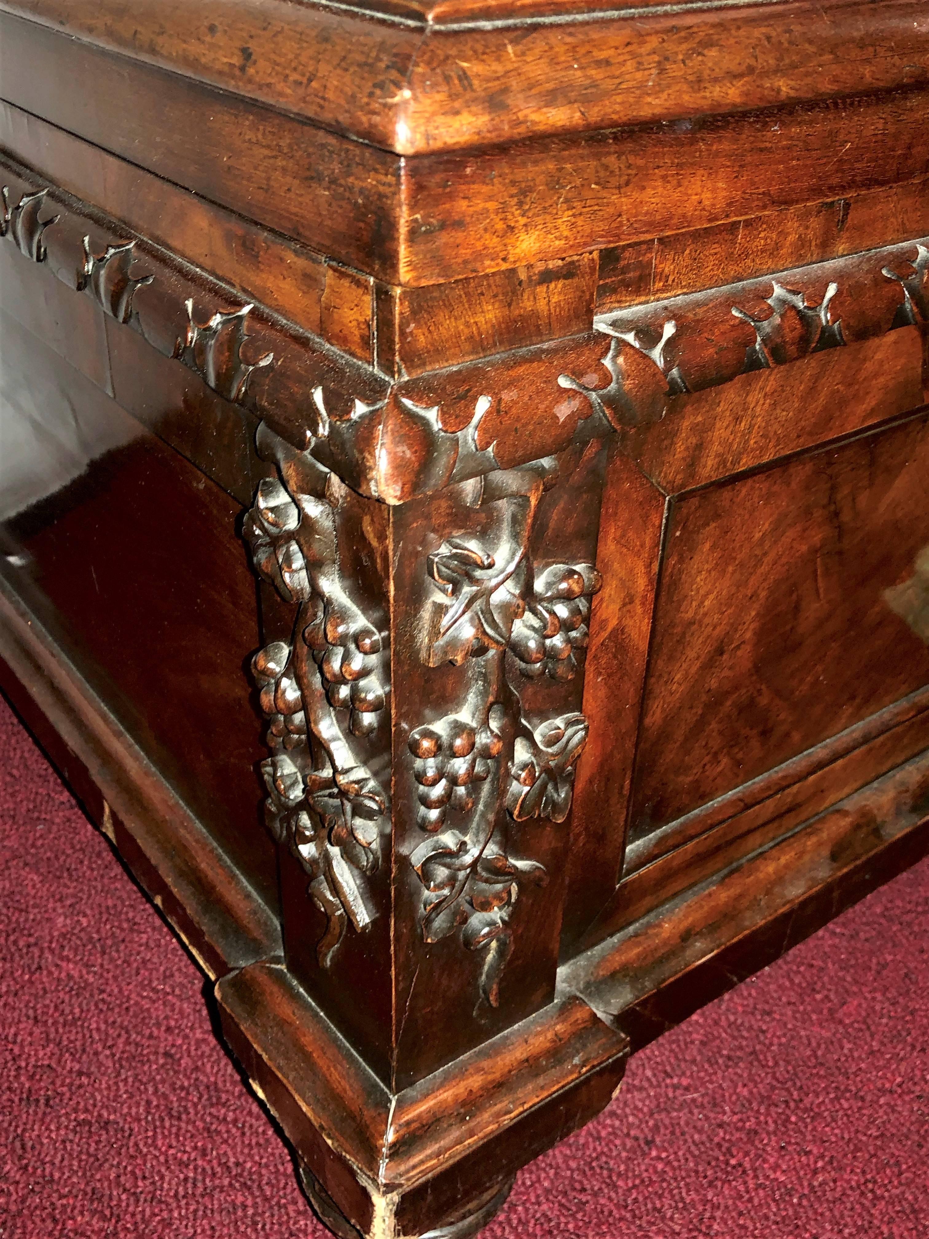 19th Century Rosewood Wine Cooler. Rococo Lead Lined.  3