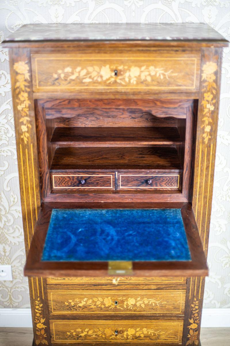 19th Century Rosewood Secretary Desk In Good Condition In Opole, PL