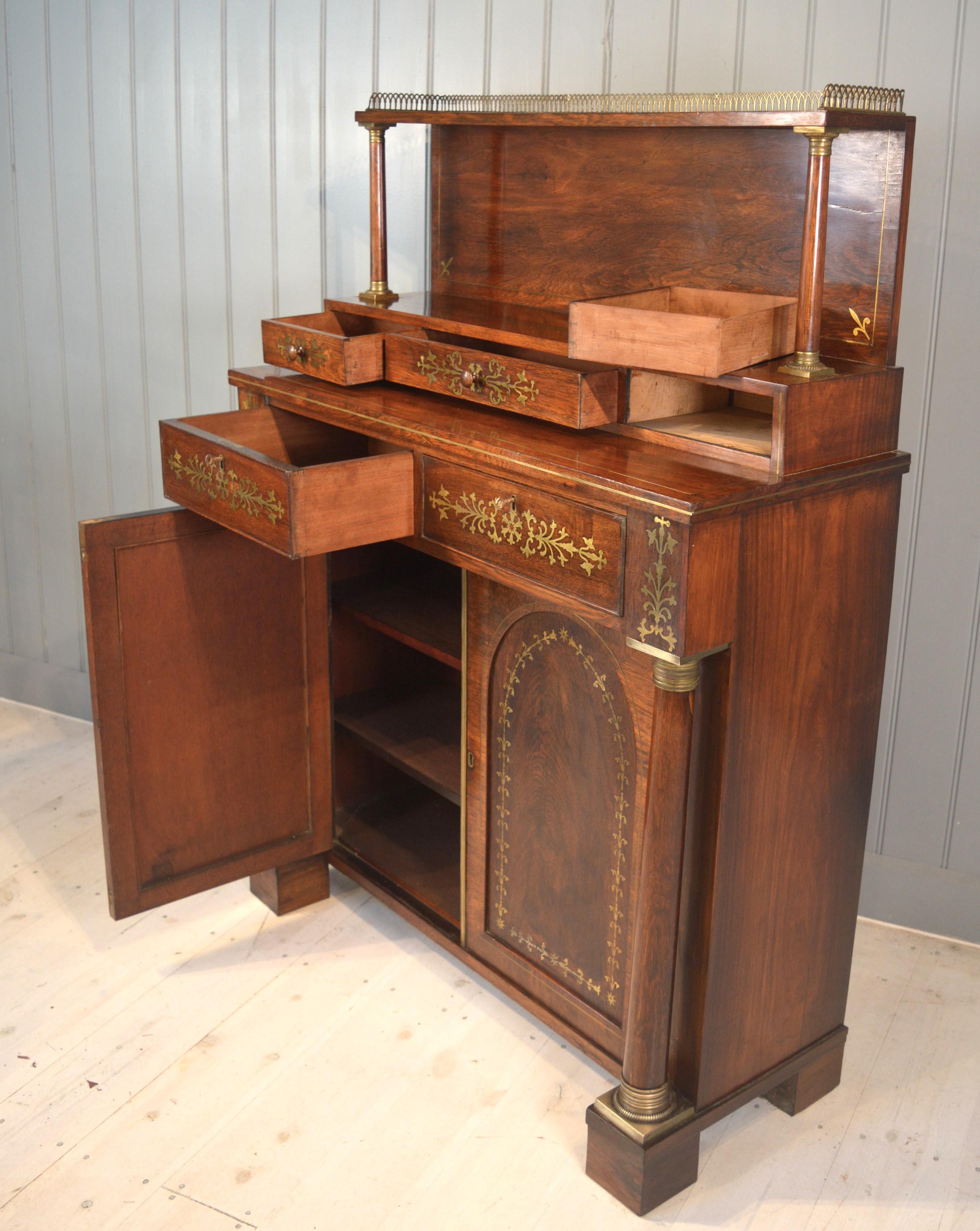 Regency 19th Century Rosewood Side Cabinet For Sale