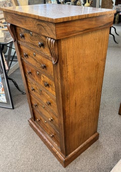 19th century Rosewood Six Drawer Wellington Chest