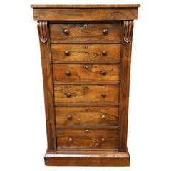 19th century Rosewood Six Drawer Wellington Chest