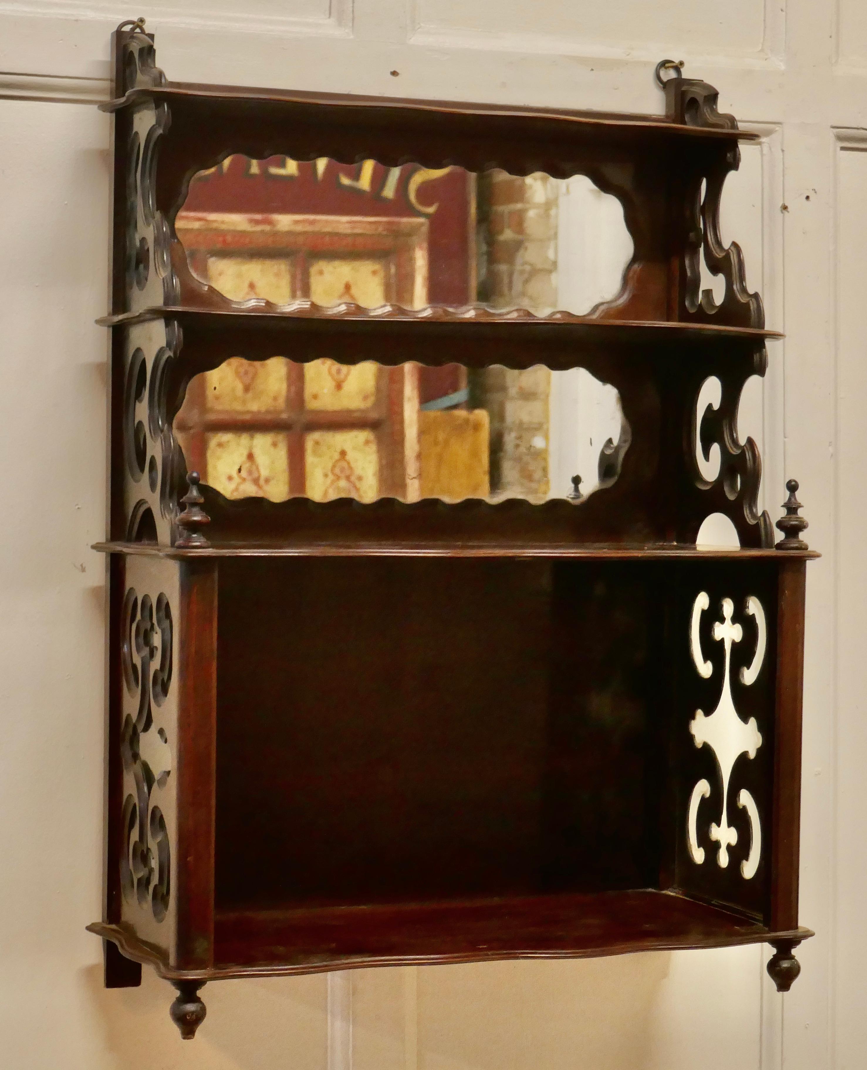 19th Century Rosewood Small Mirrored Cabinet In Good Condition For Sale In Chillerton, Isle of Wight