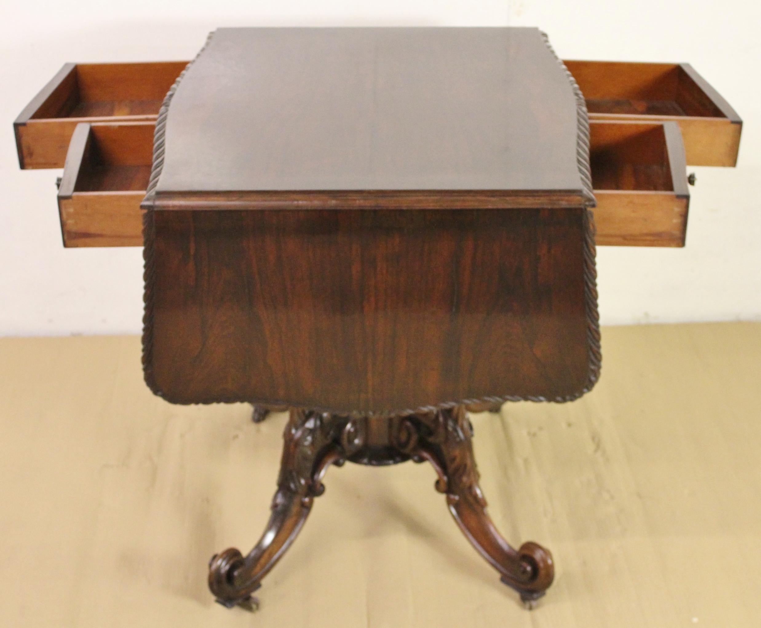 19th Century Rosewood Sofa Table 6