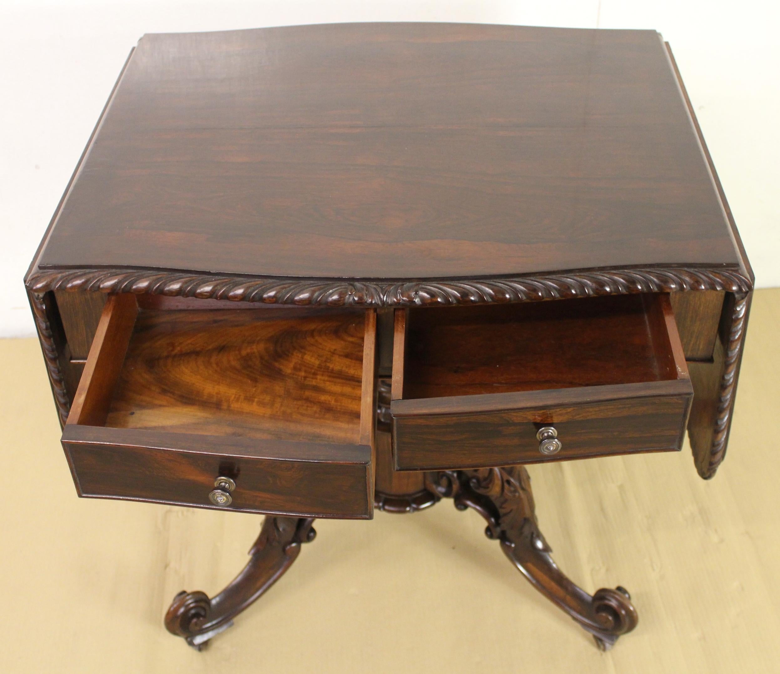 19th Century Rosewood Sofa Table 11