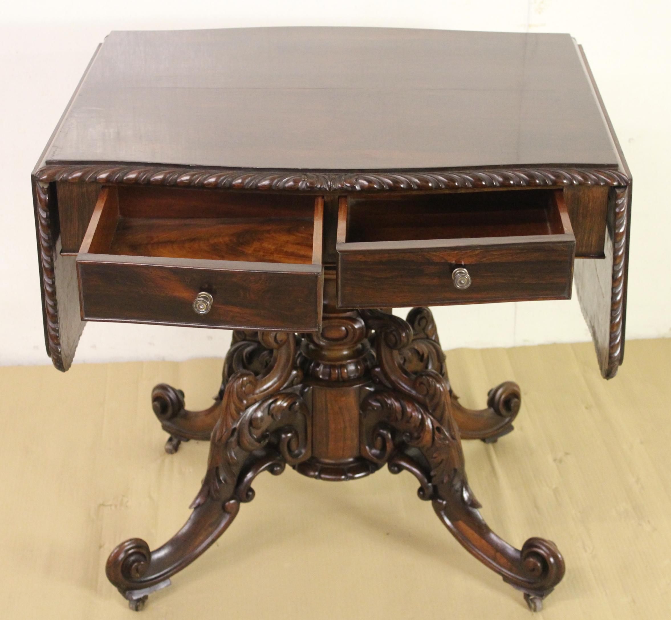 19th Century Rosewood Sofa Table 12