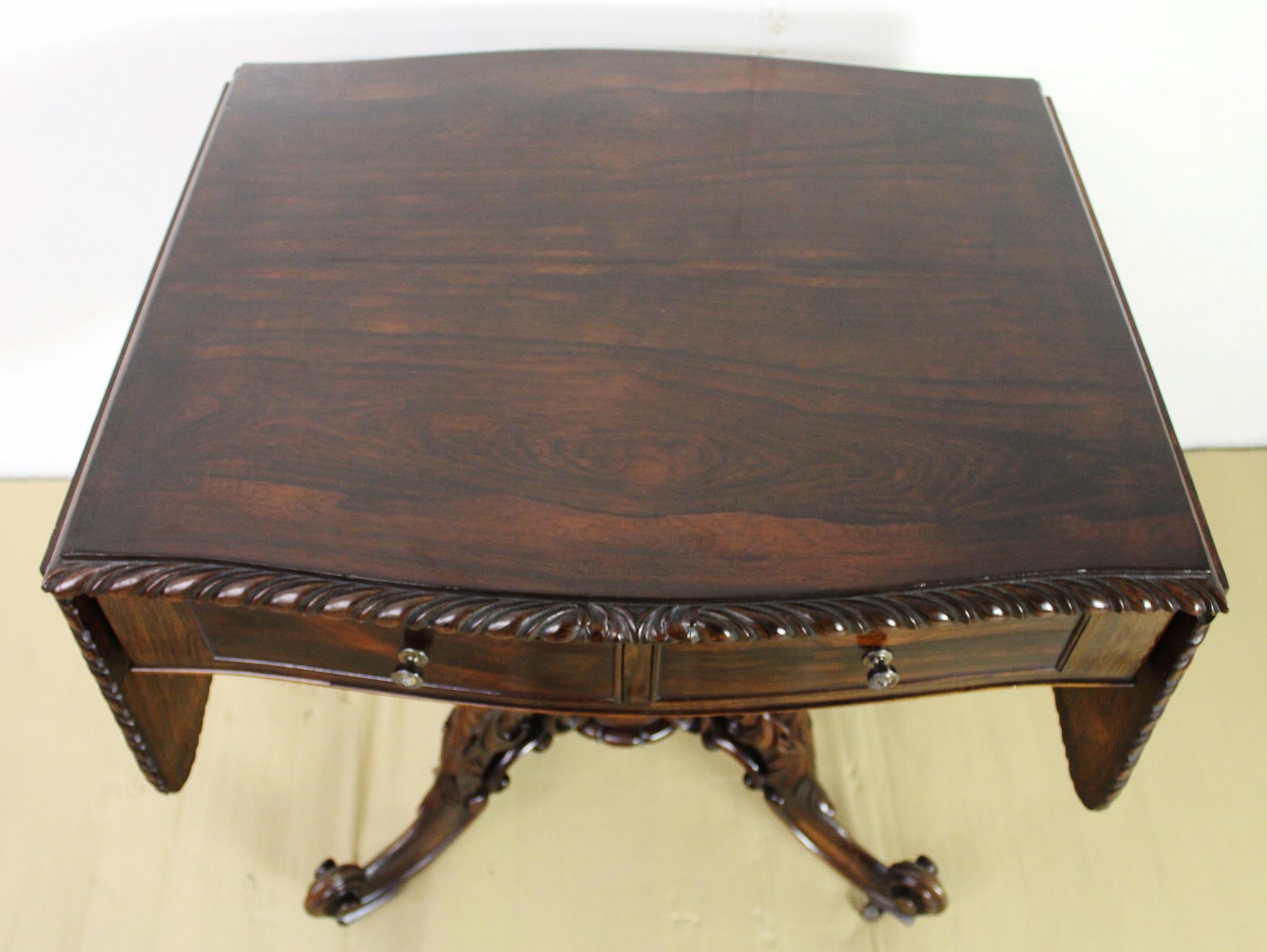 19th Century Rosewood Sofa Table 14