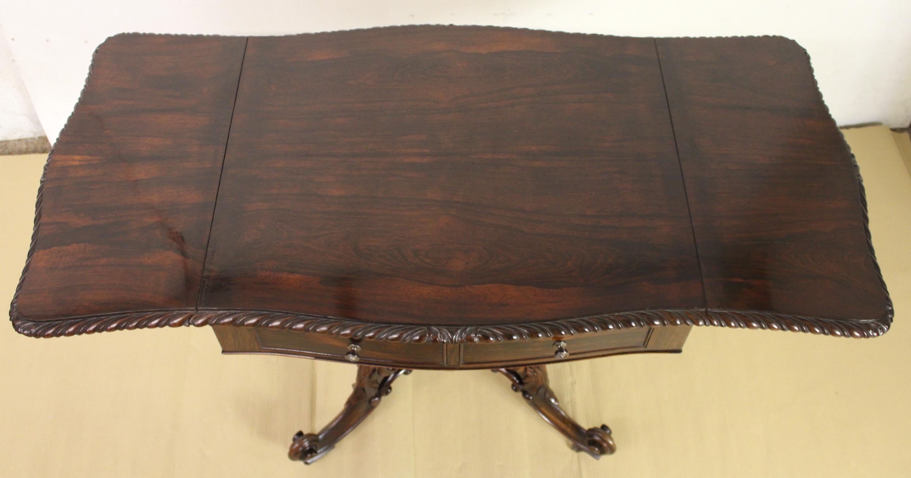19th Century Rosewood Sofa Table 1