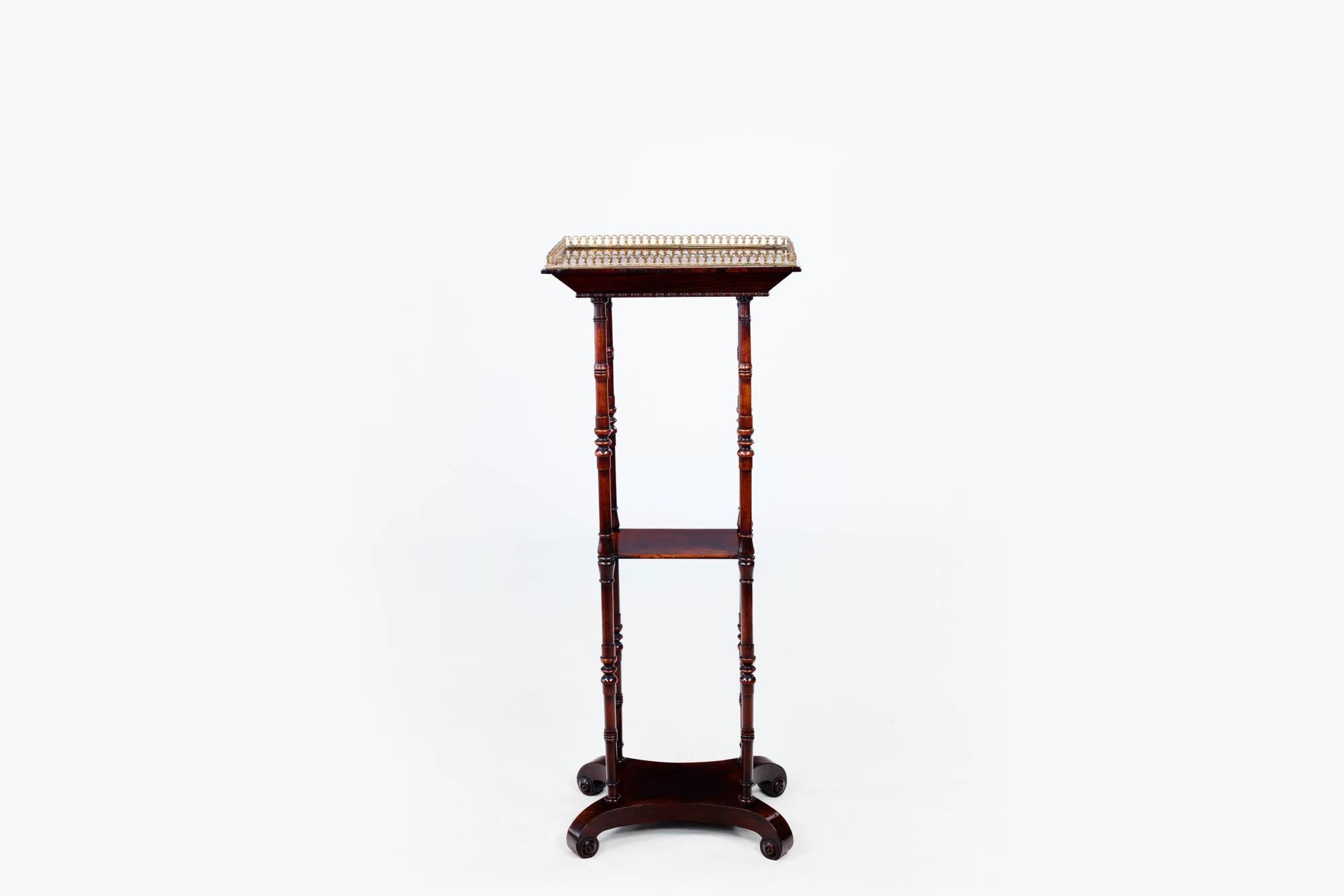 English 19th Century Rosewood Three-Tier What-Not For Sale