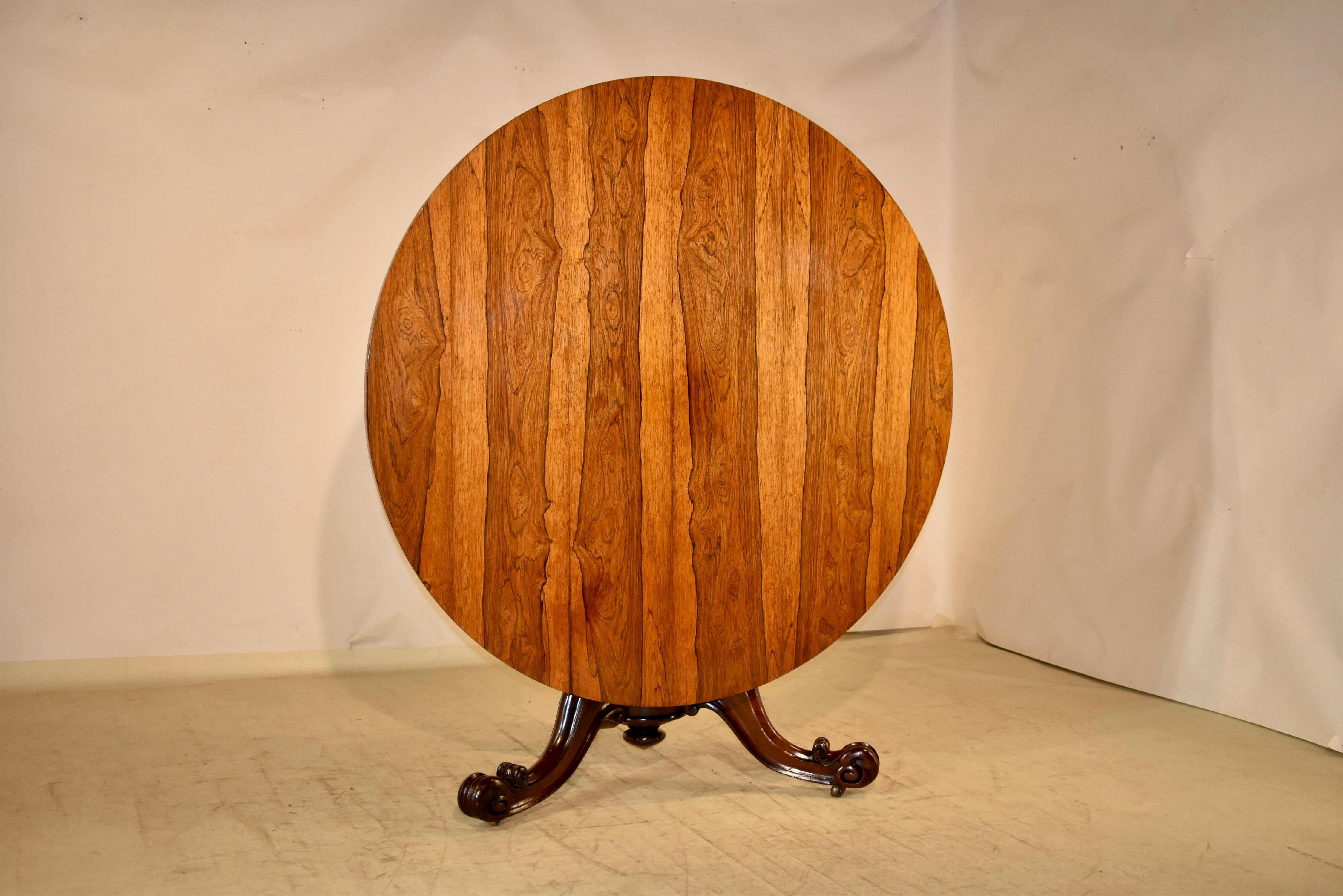 Victorian 19th Century Rosewood Tilt-Top Table For Sale