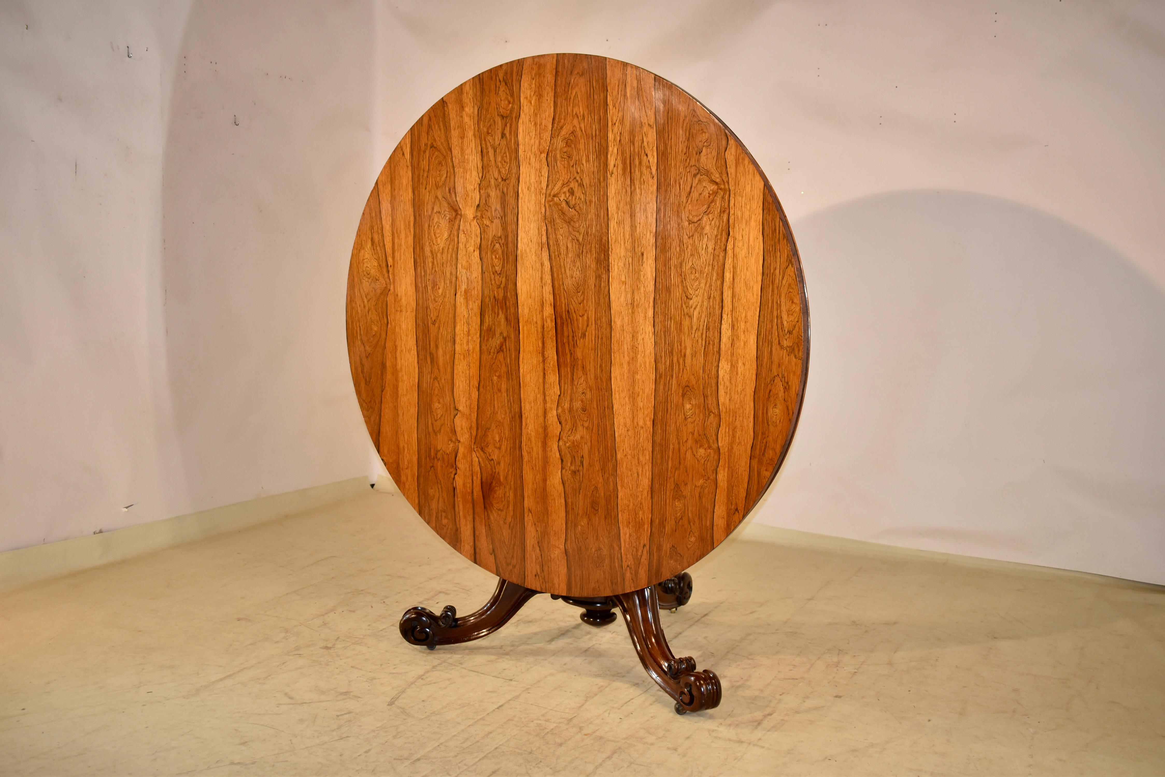 Anglais Table à plateau basculant en palissandre du XIXe siècle en vente